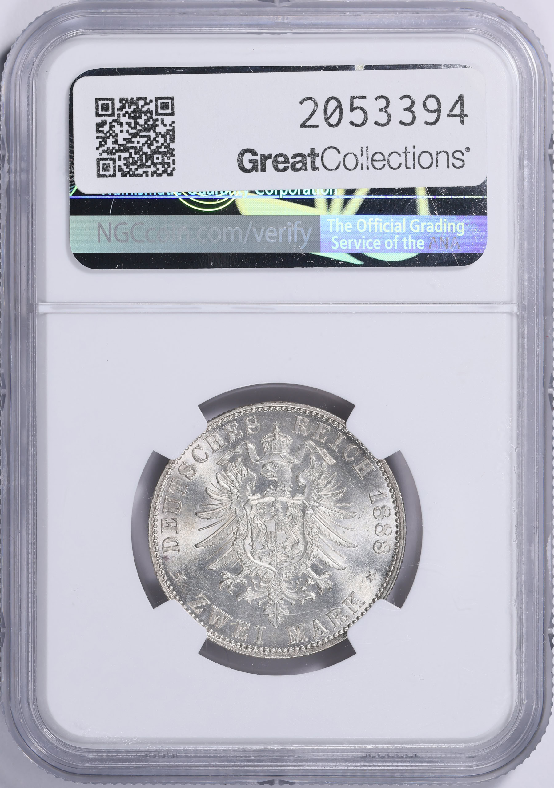 Germany - Prussia 1888-A Silver 2 Marks Friedrich III KM-510 NGC