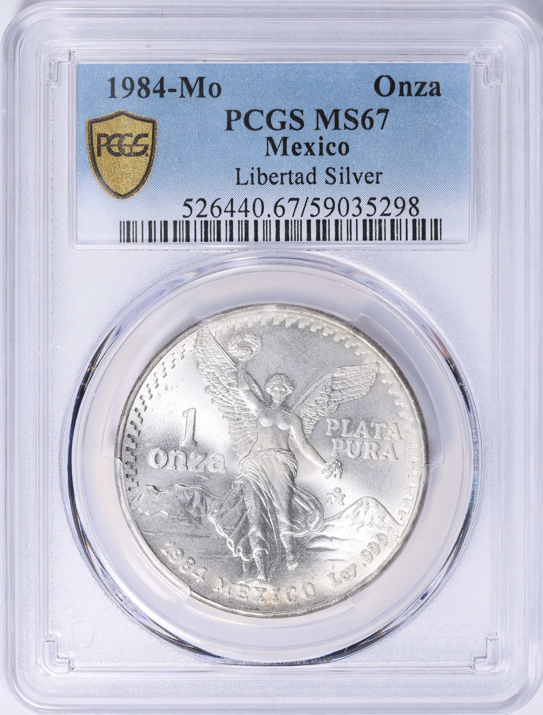 Mexico 1984-Mo Silver Onza Libertad KM-494.1 PCGS MS-67 (Item