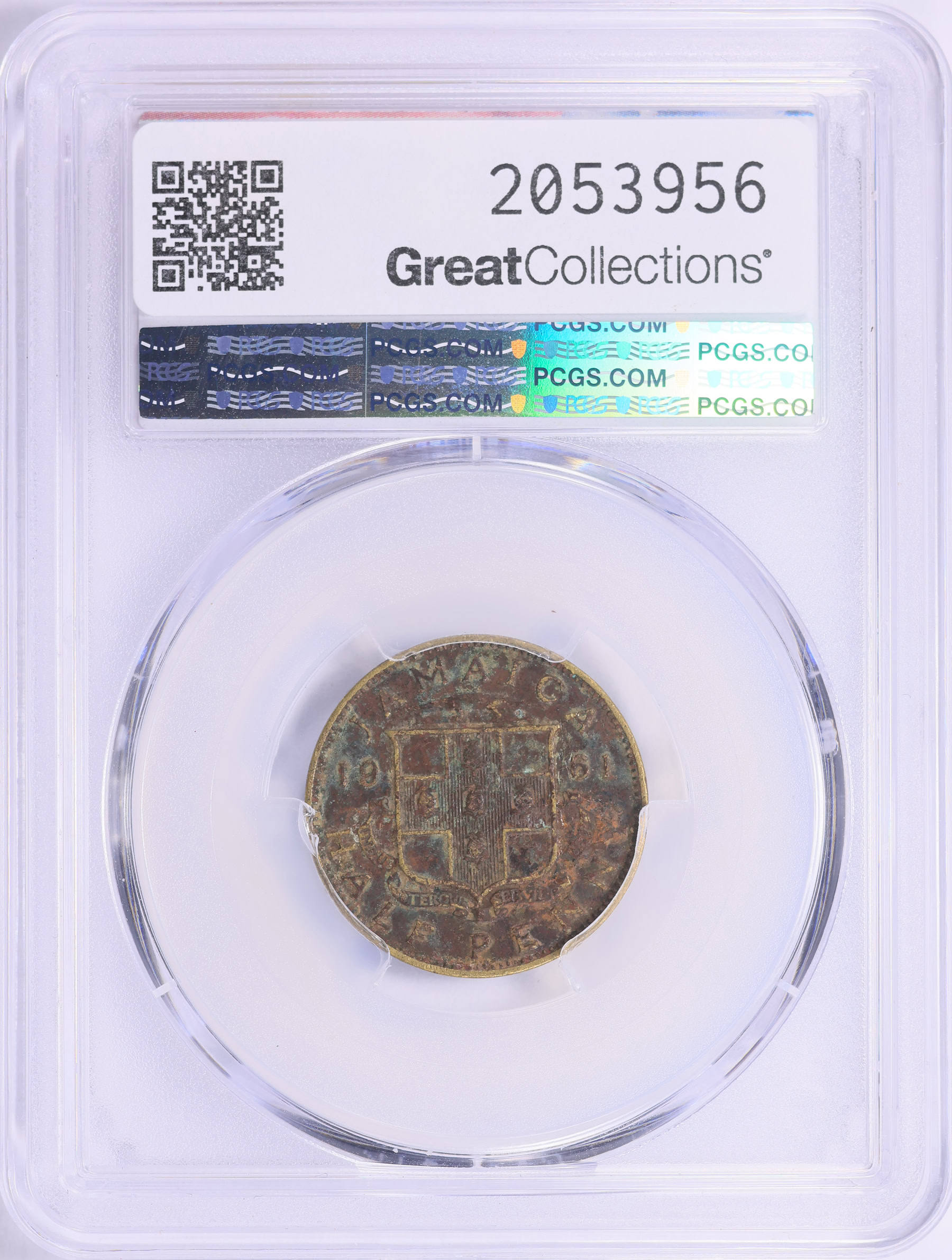 Jamaica 1961 1/2 Penny WTC Ground Zero Recovery 09-11-2001 KM-36