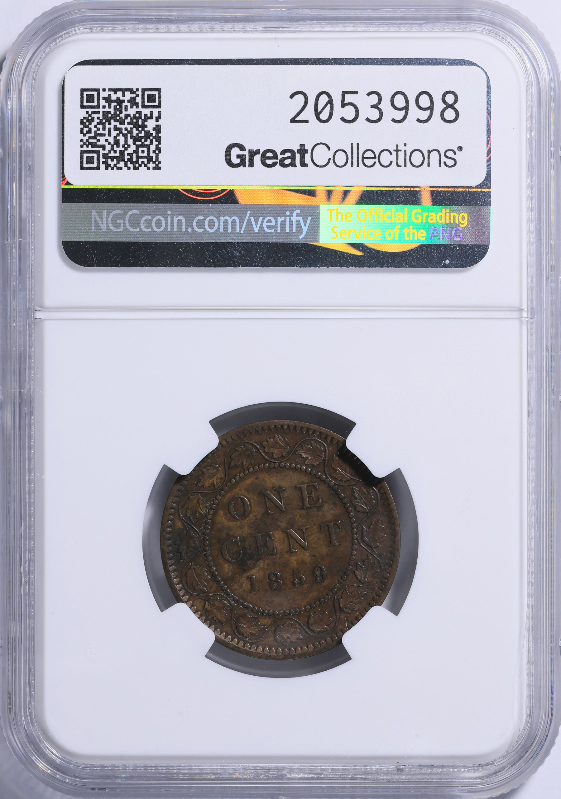 Canada 1859/9 Cent Double Punched Narrow 9 KM-1 NGC XF-45 BN (Item