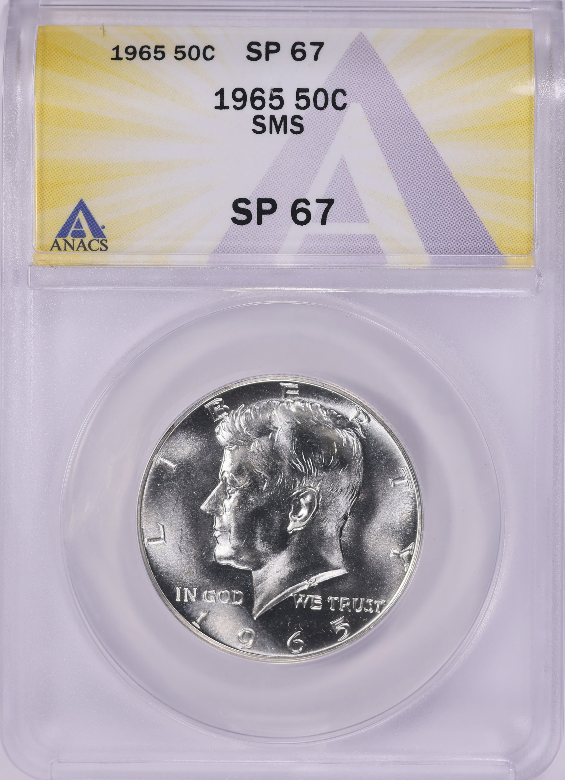 1965 Kennedy Half Dollar SMS ANACS SP-67 (Item 2054196