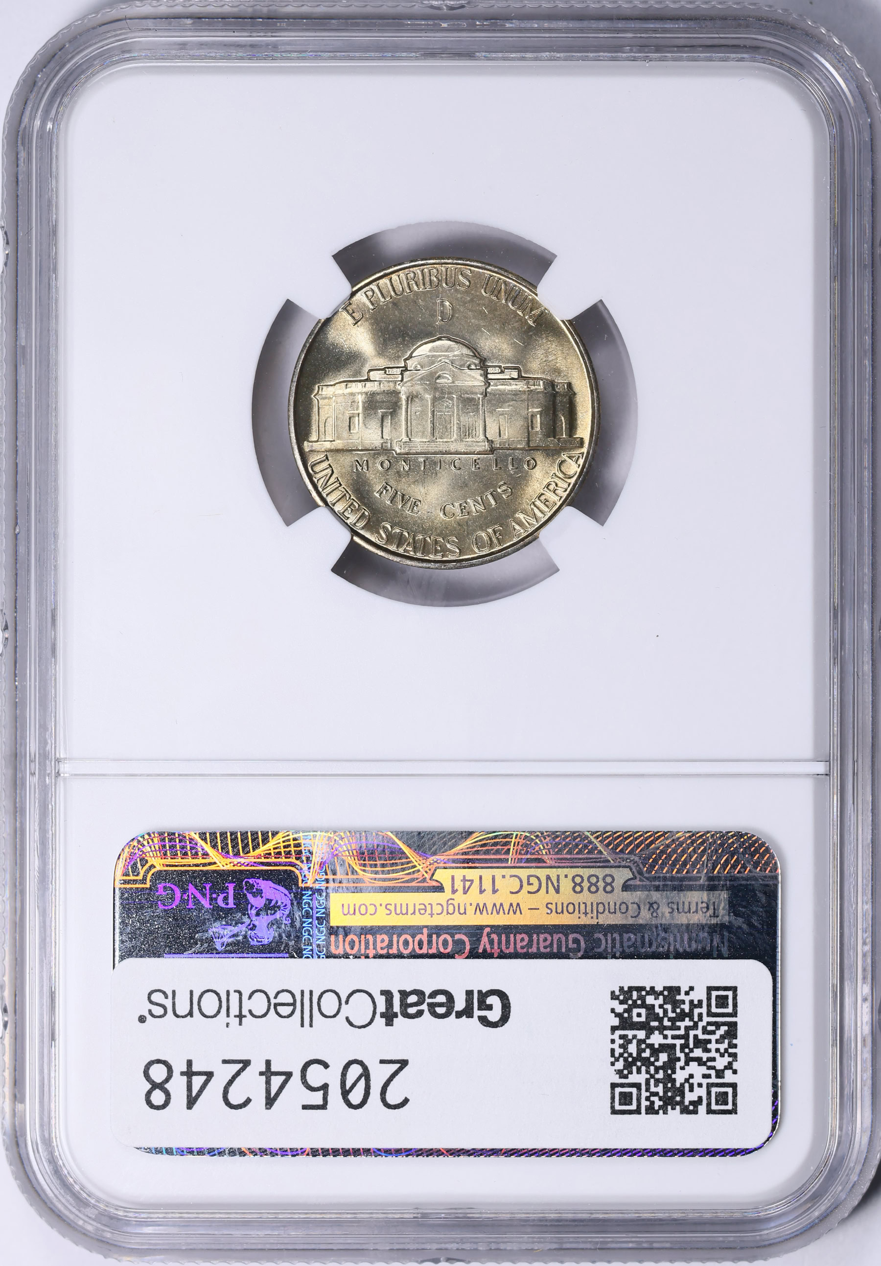 1943-D Jefferson Nickel NGC MS-67 5FS | NGC Cert #1537808-002 ...