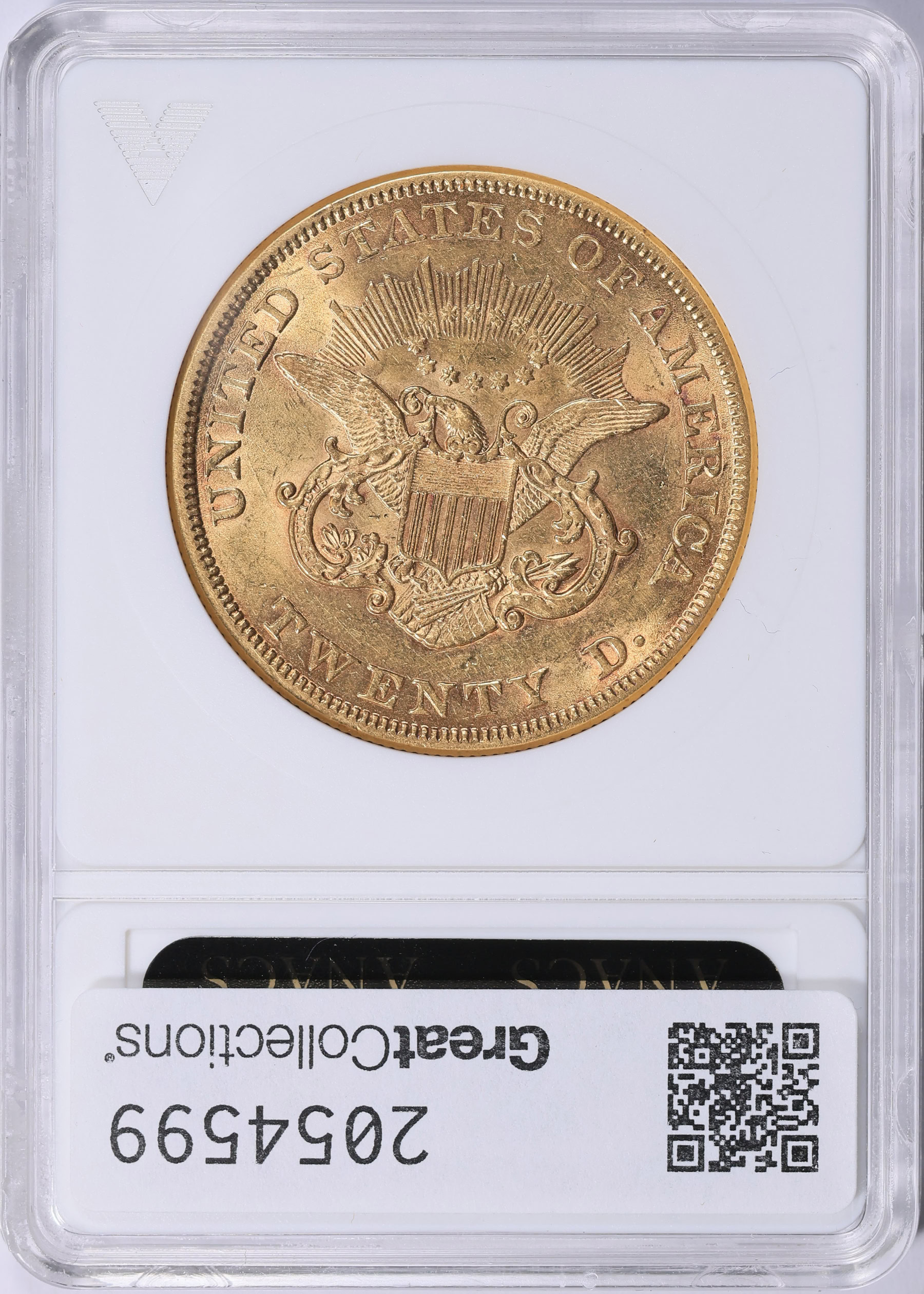 1854 Liberty Gold Double Eagle Large Date Breen-7168 ANACS AU-55