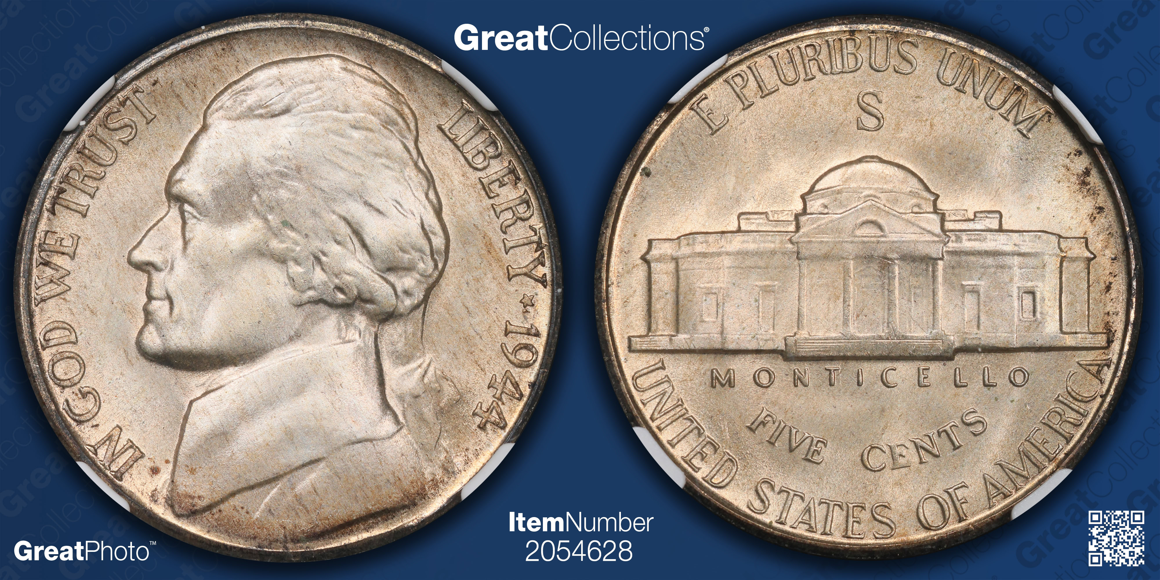 1944-S Jefferson Nickel NGC MS-67+ (M D Taylor Collection) (Item