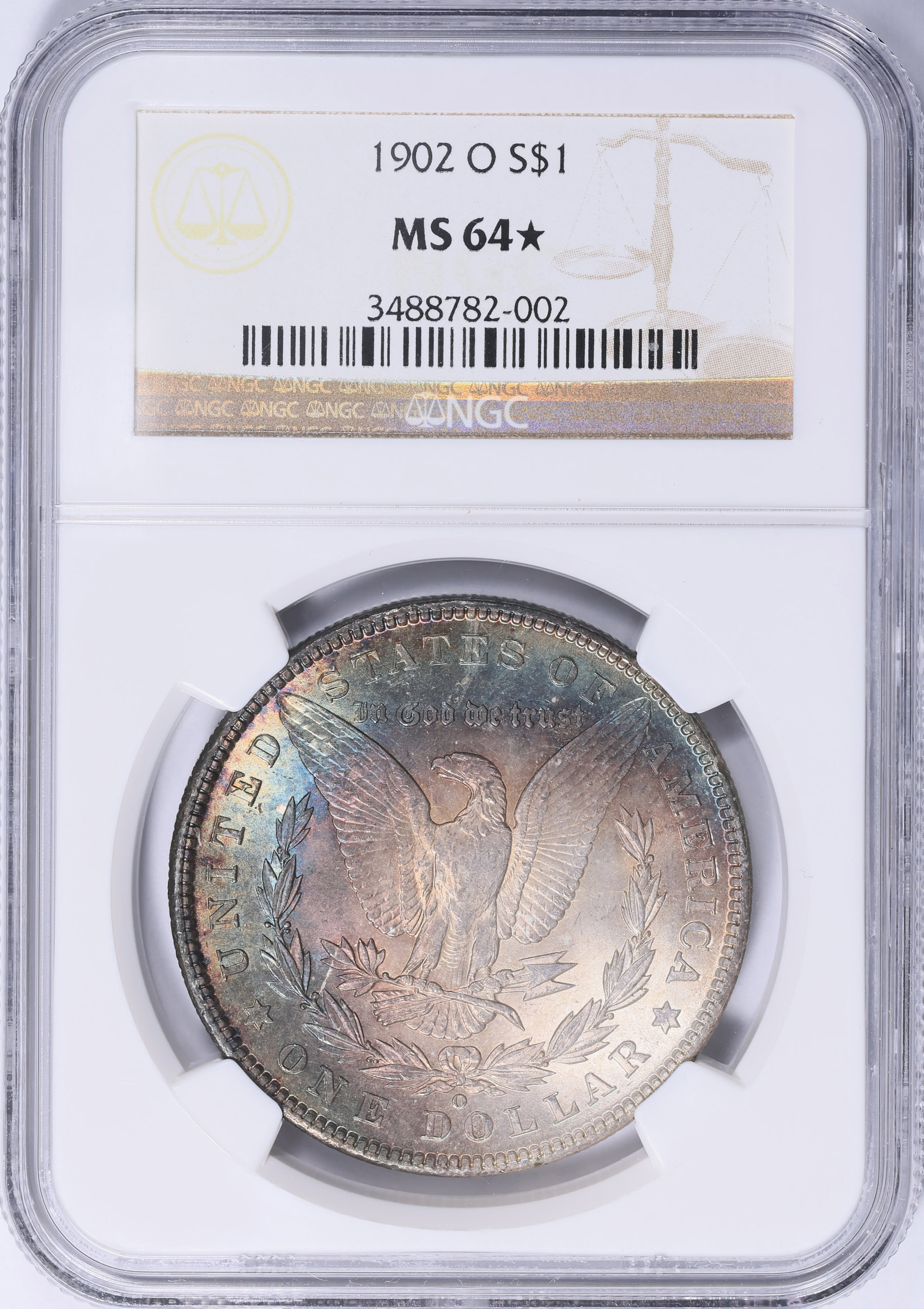1902-O Morgan Silver Dollar NGC MS-64 ☆ (Toned) (Item 2054766