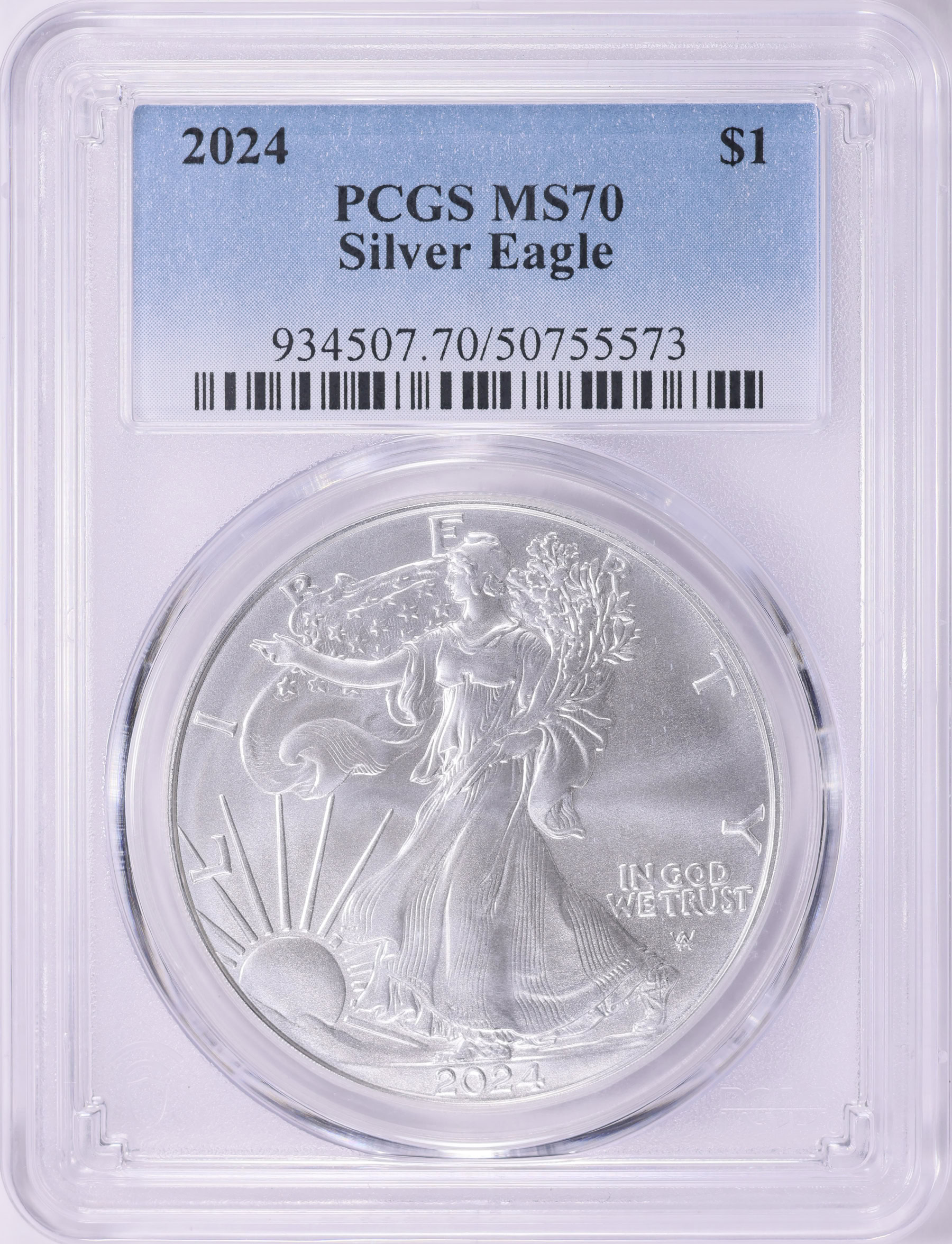 2024 $1 Silver Eagle PCGS MS-70 | PCGS Cert #50755573