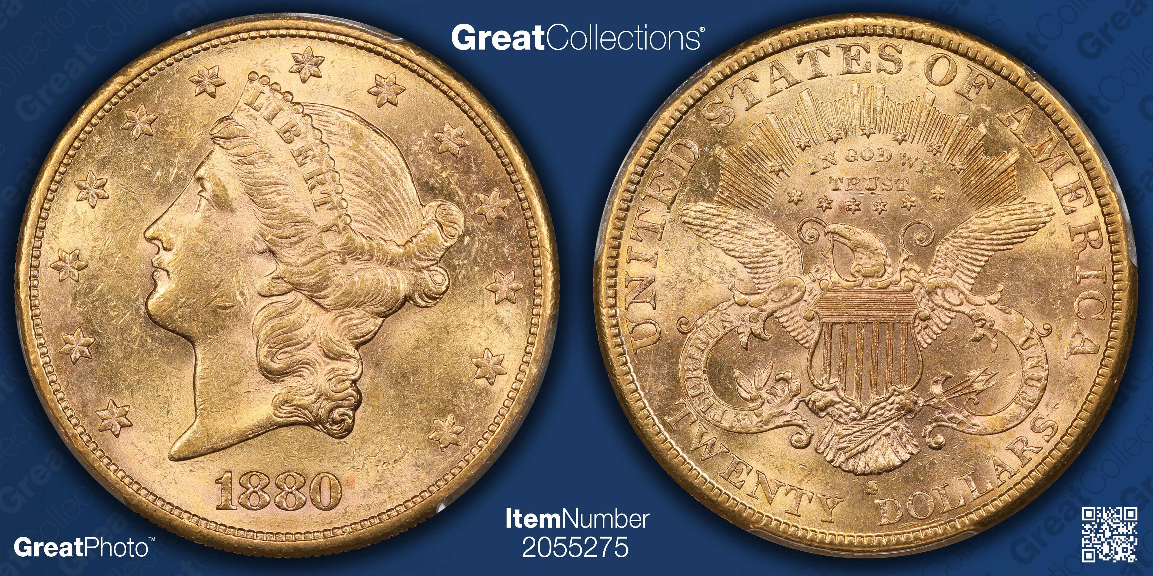 1880-S Liberty Gold Double Eagle PCGS MS-61 (Item 2055275 ...