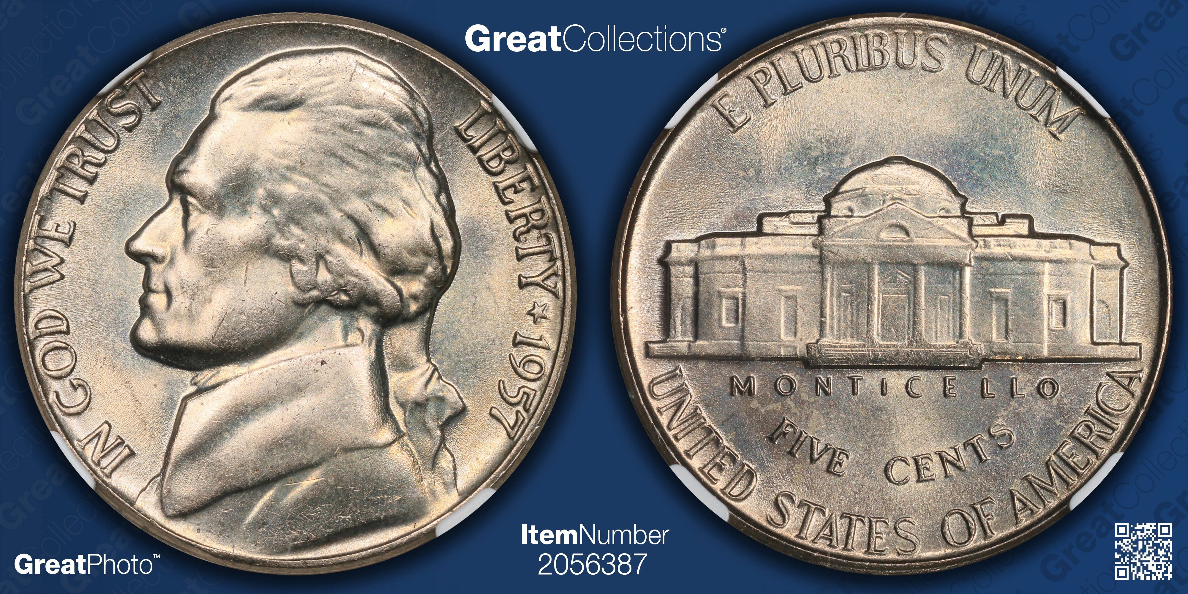 1957 Jefferson Nickel NGC MS-67 (Item 2056387) | GreatCollections