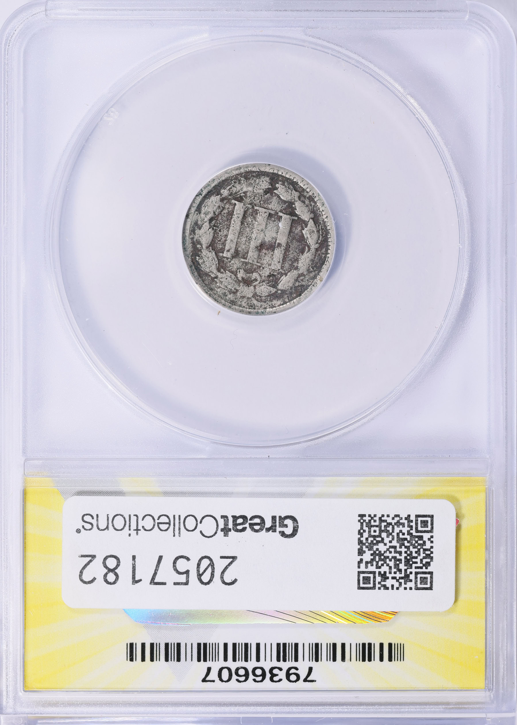 1872 Nickel Three-Cent Piece ANACS VG-10 Details (Item 2057182