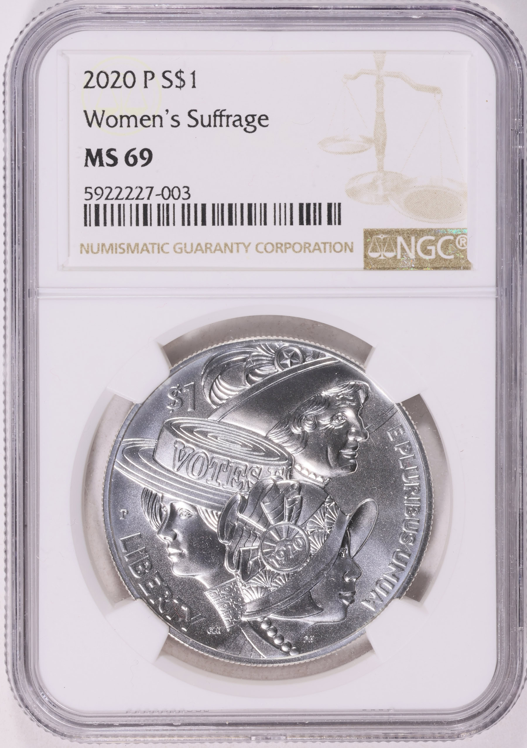 2020-P Women's Suffrage Centennial Silver Dollar NGC MS-69 (Item ...