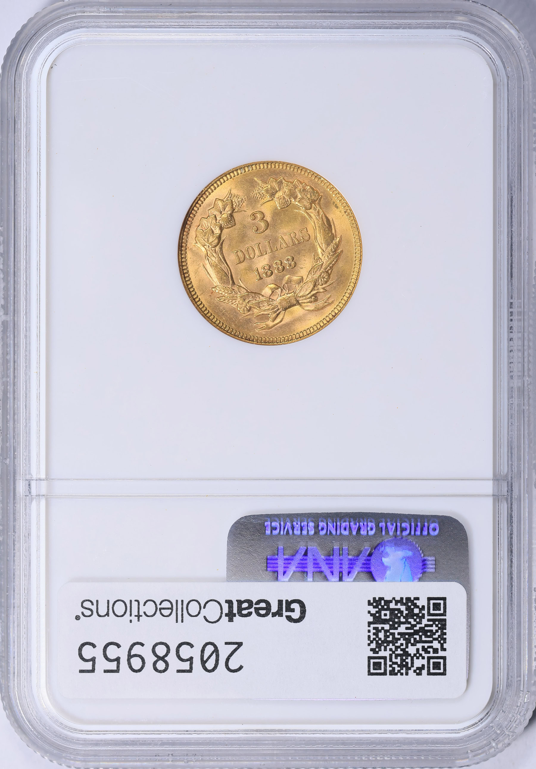 1888 Three-Dollar Gold Piece NGC MS-63 (Item 2058955