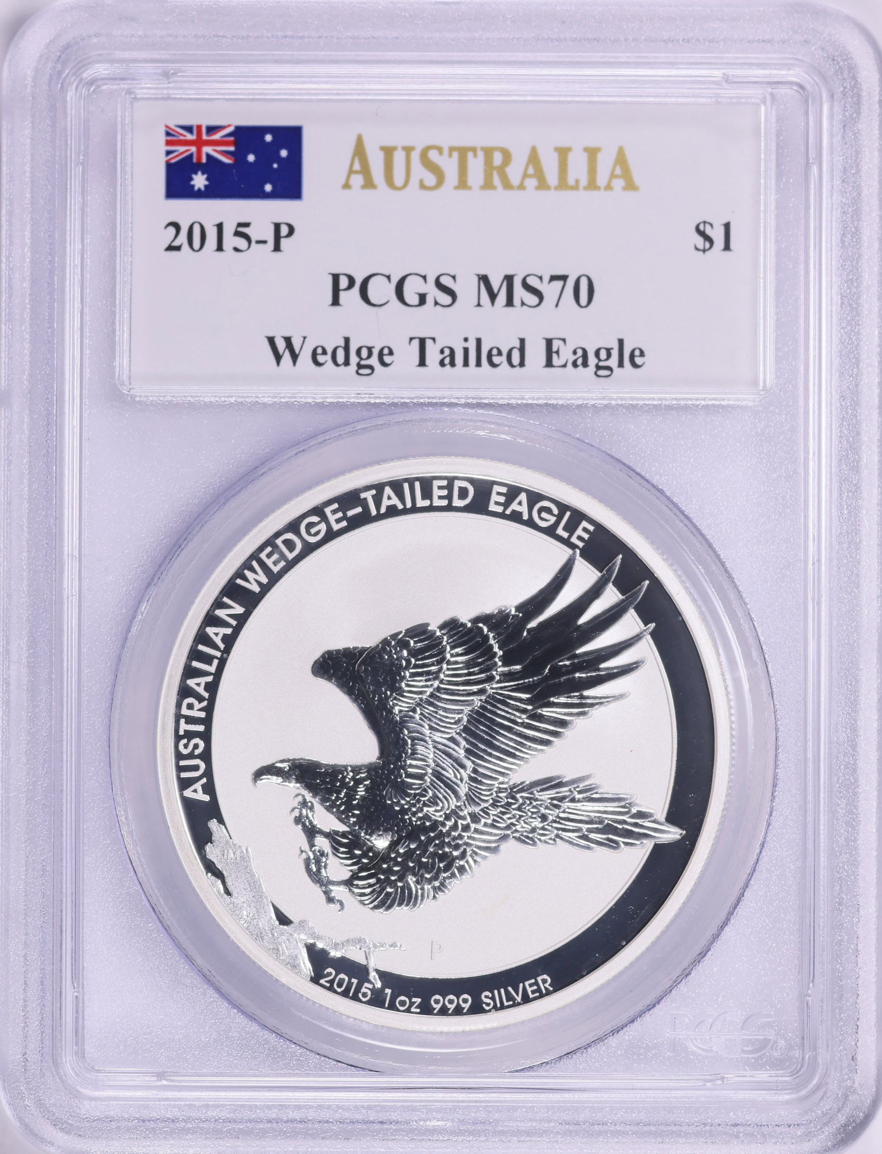 Australia 2015-P Silver Dollar Wedge-Tailed Eagle KM-2165 PCGS MS