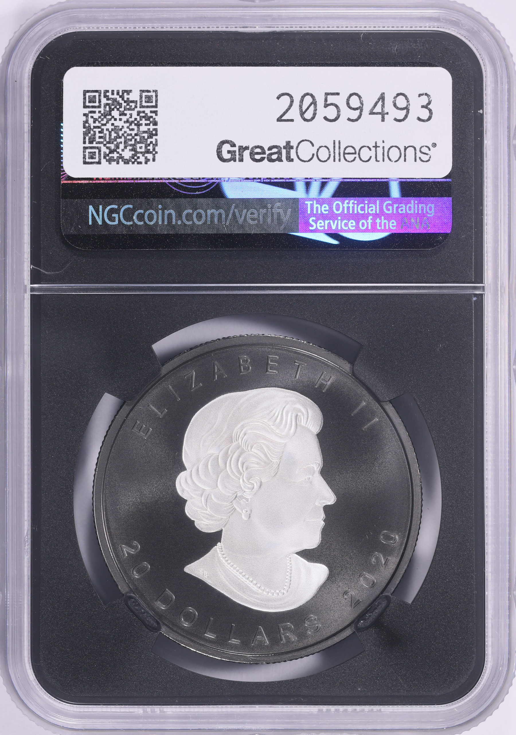 Canada 2020 Silver $20 Maple Leaf Incuse Design Rhodium Plated