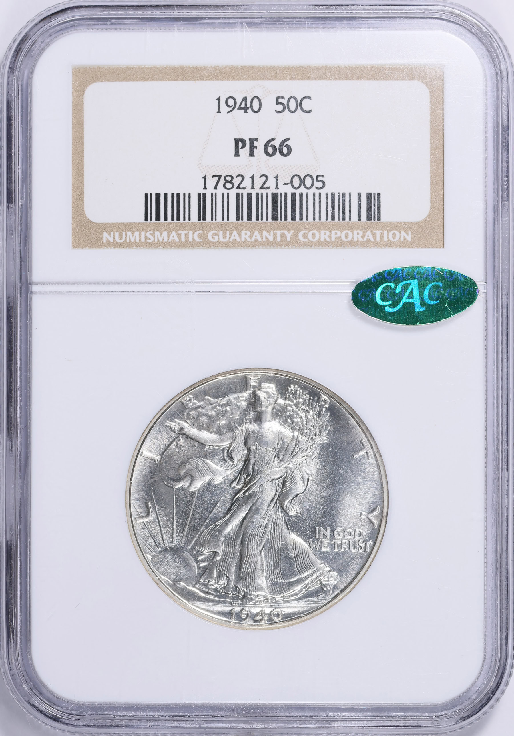 1940 Walking Liberty Half Dollar NGC Proof-66 (CAC Green) (Item