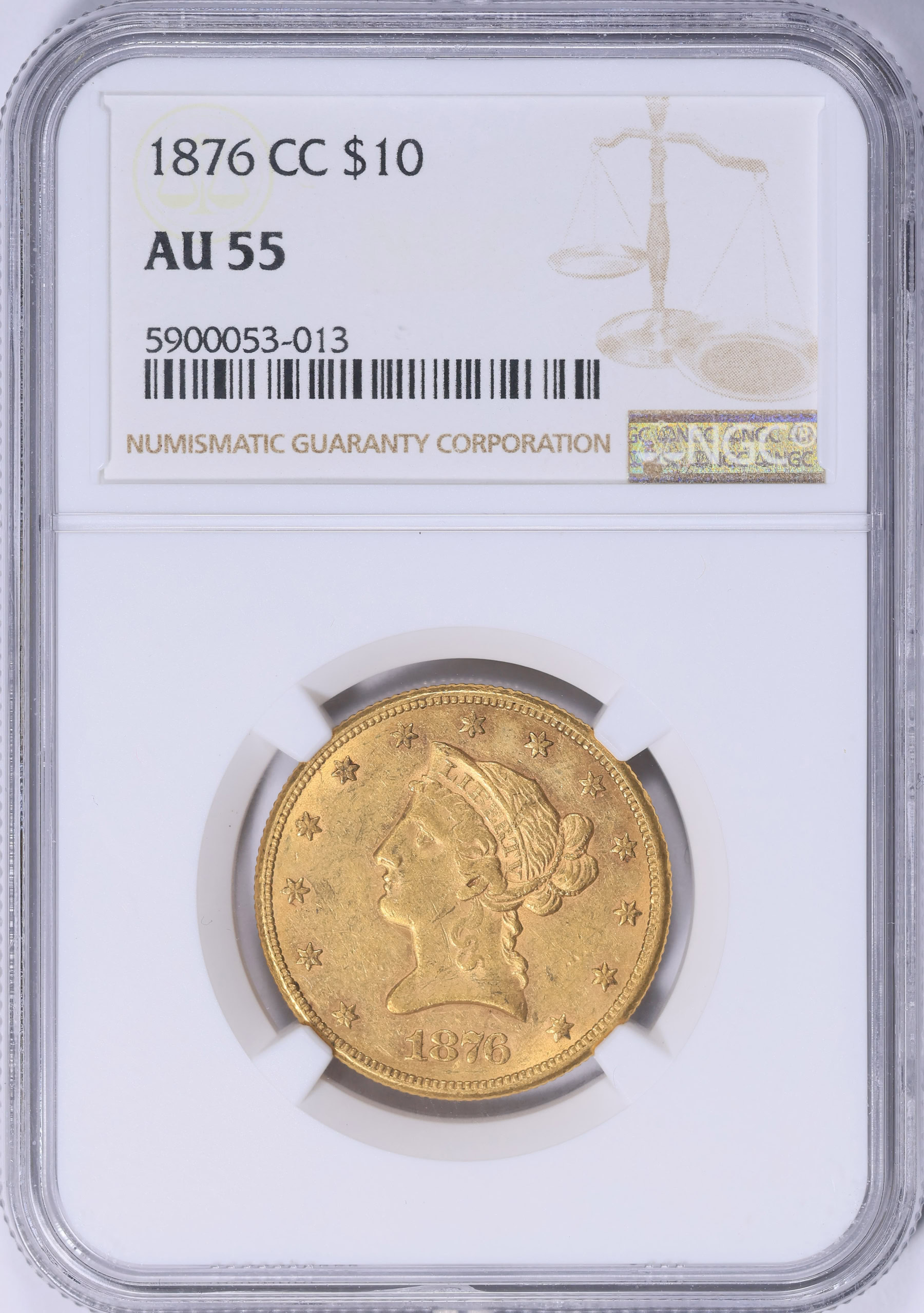 1876-CC Liberty Gold Eagle NGC AU-55 (Item 2060129