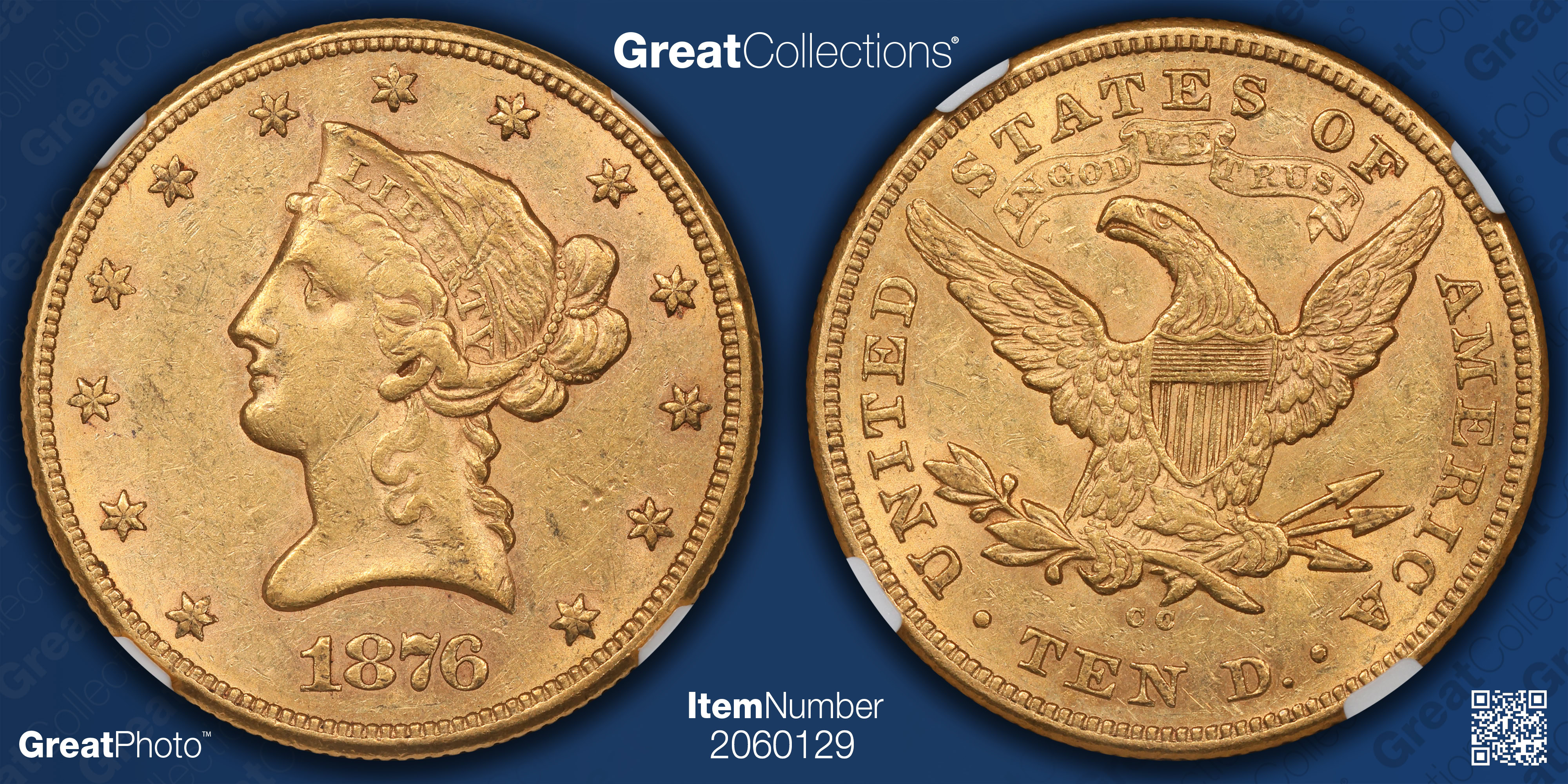 1876-CC Liberty Gold Eagle NGC AU-55 (Item 2060129