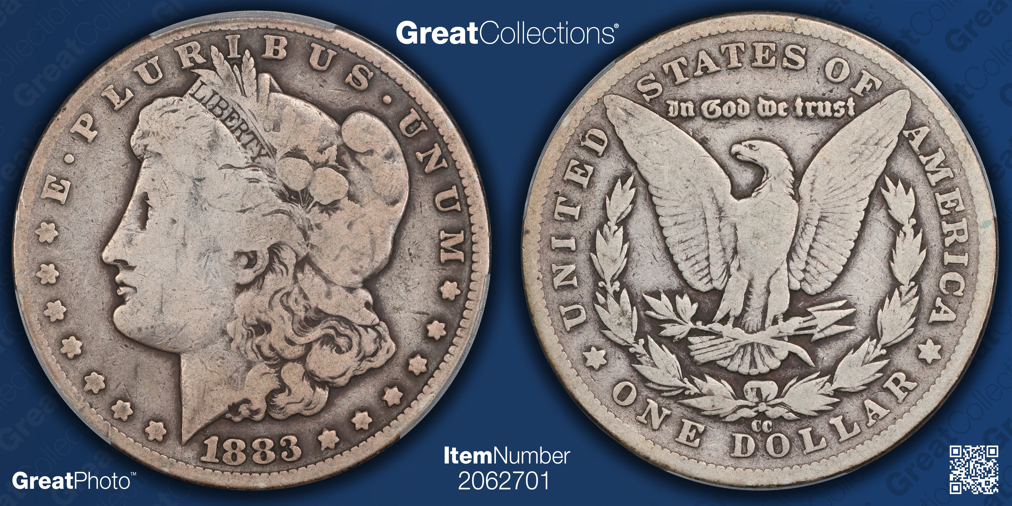 1883-CC Morgan Silver Dollar PCGS VG-08 (Item 2062701