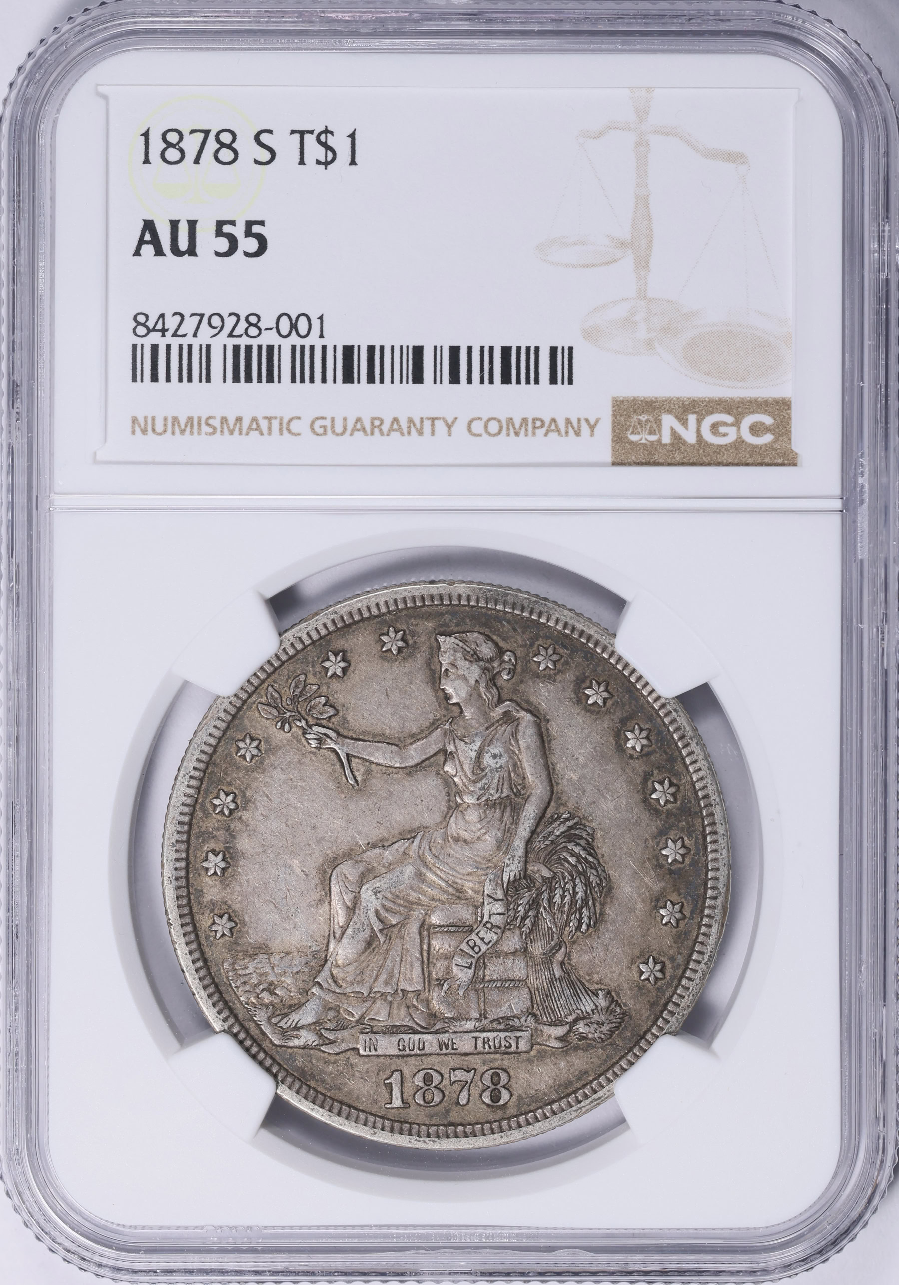 1878-S Trade Silver Dollar NGC AU-55 (Item 2062806