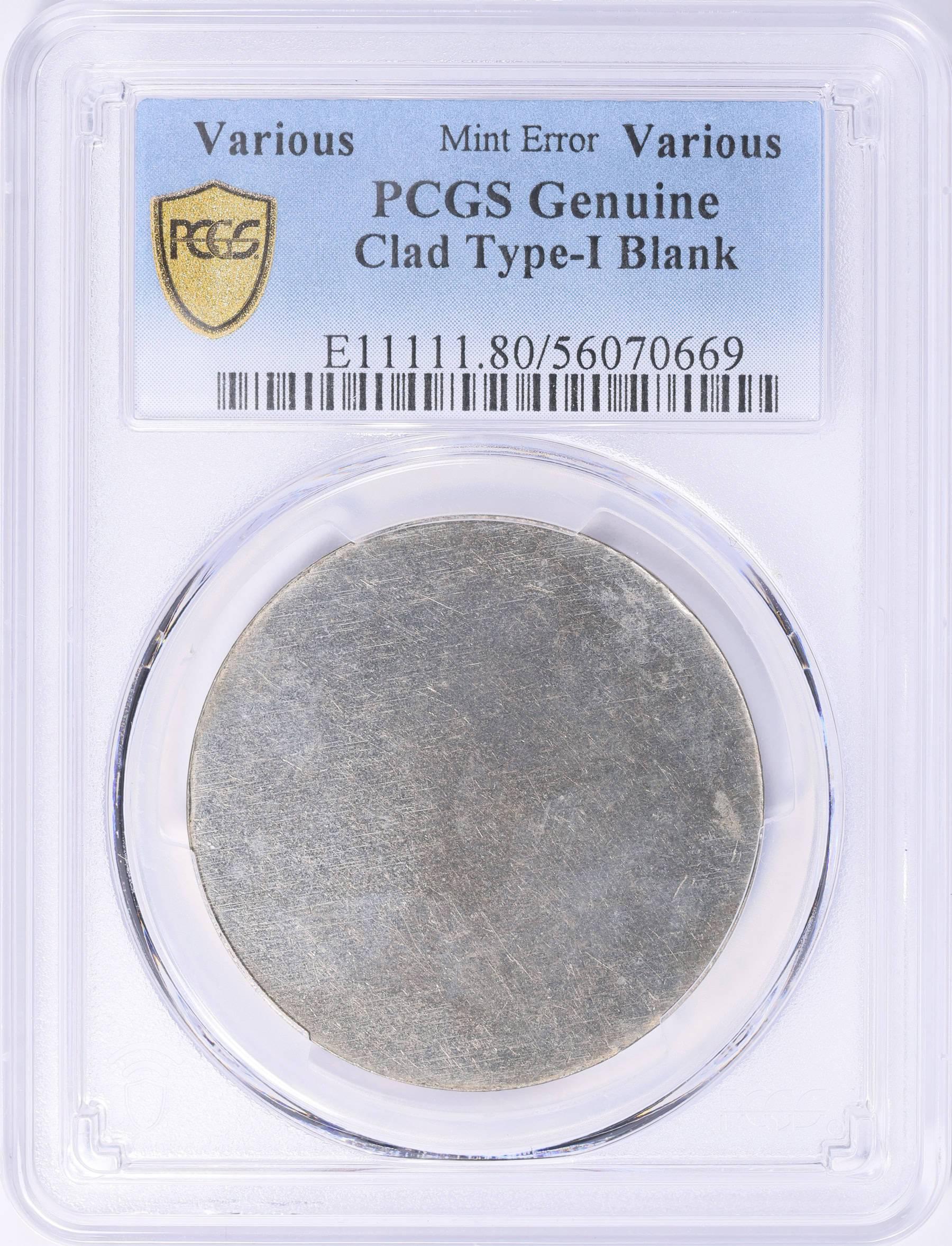 Pcgs Dimensions Mint Error ND Clad Type I Dollar Size Blank Planchet PCGS Genuine ...