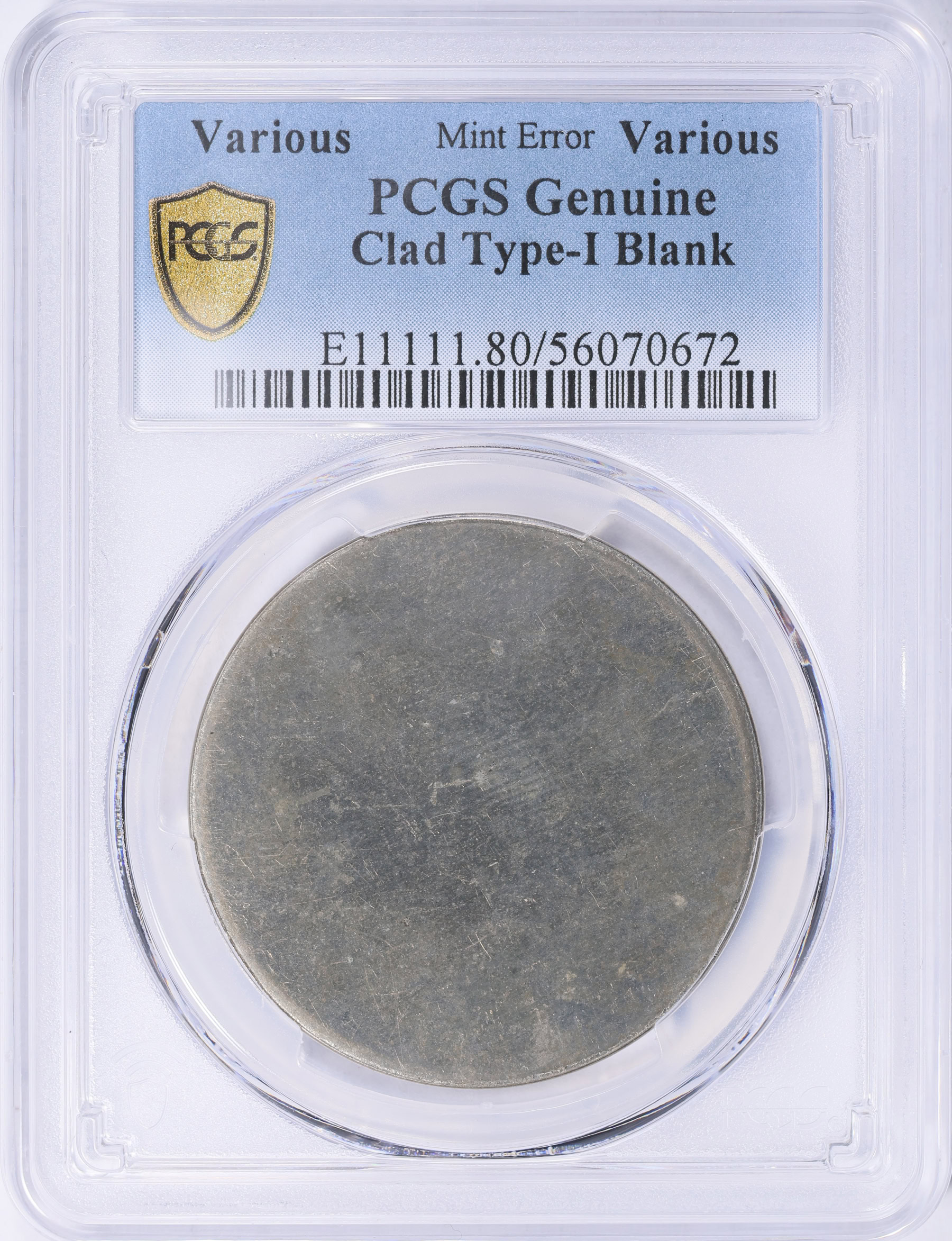 Pcgs Dimensions Mint Error ND Clad Type I Dollar Size Blank Planchet PCGS Genuine ...