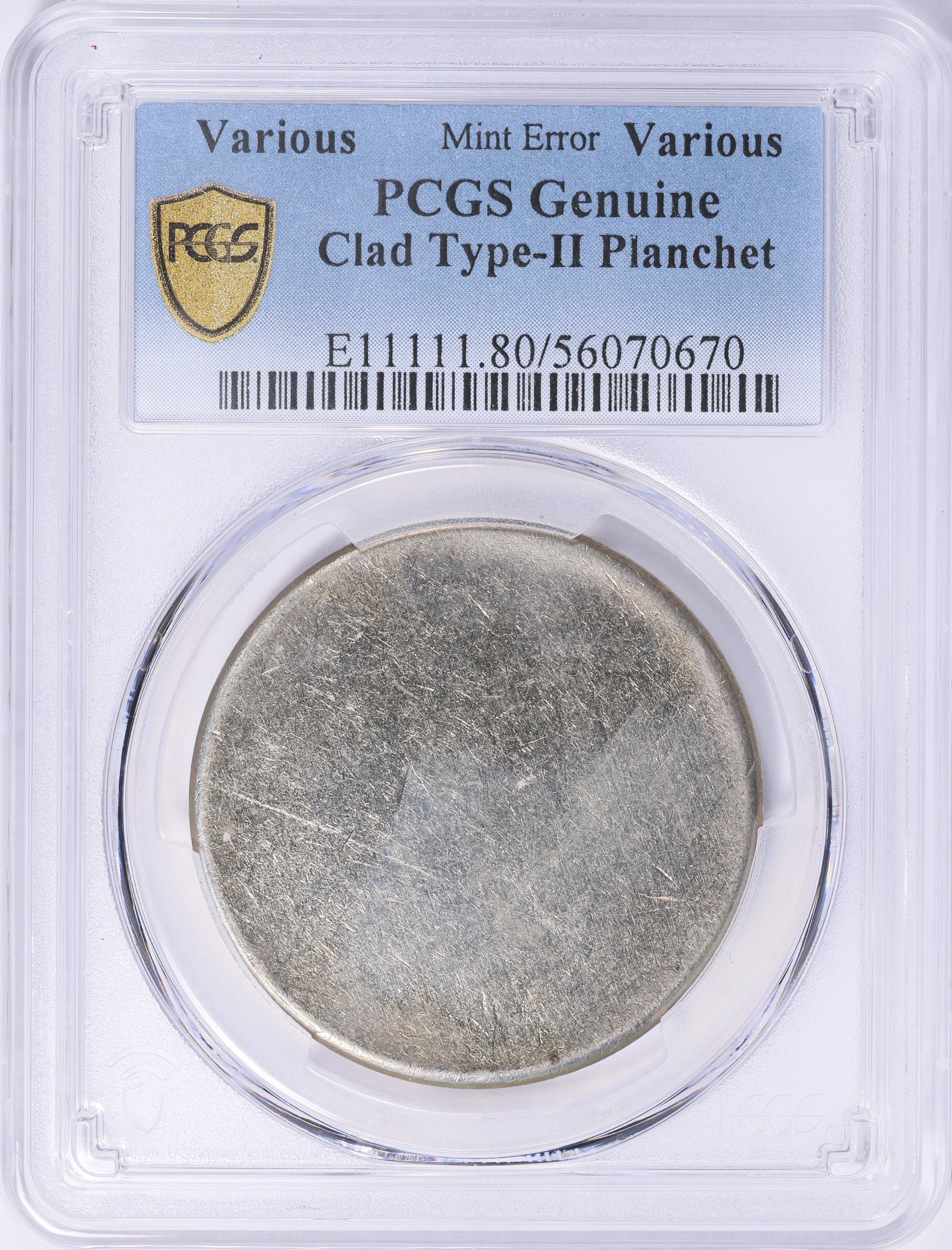 Pcgs Dimensions Mint Error ND Clad Type II Dollar Size Blank Planchet PCGS Genuine ...