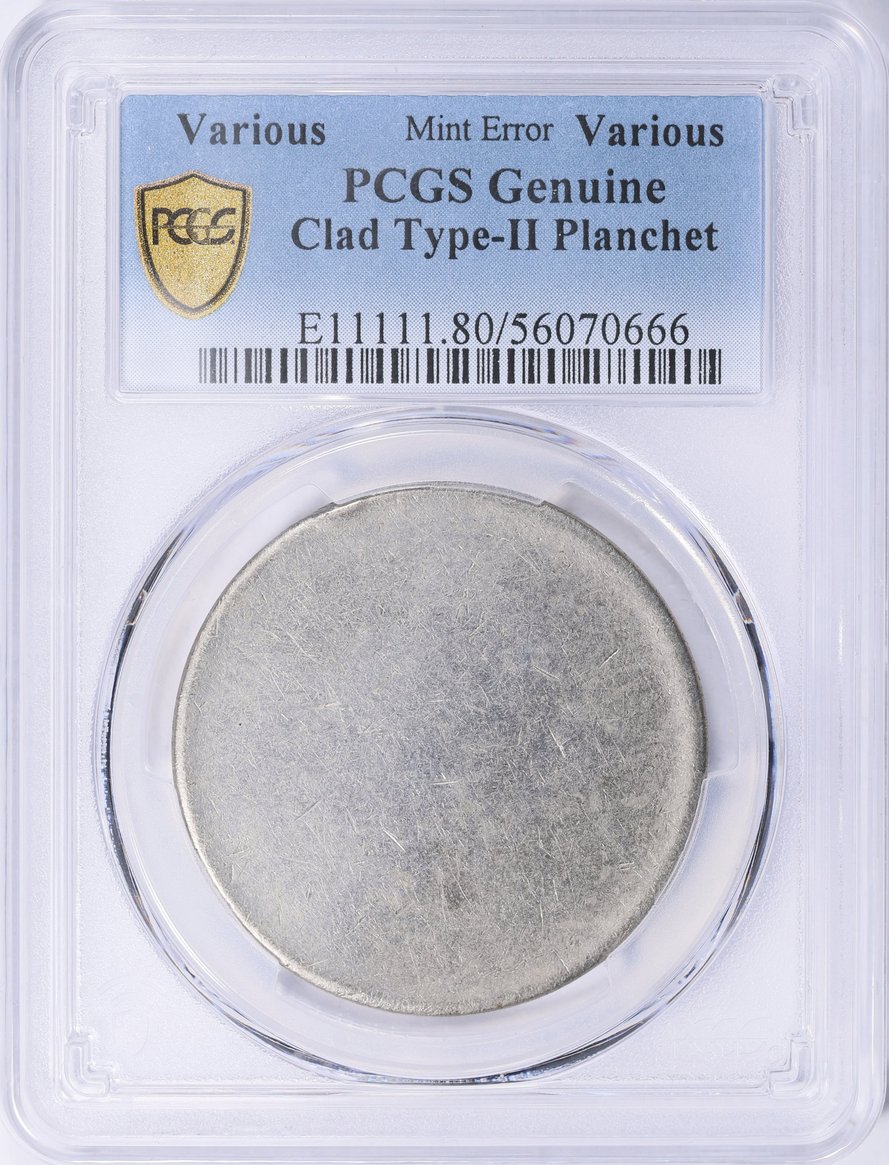 Pcgs Dimensions Mint Error ND Clad Type II Dollar Size Blank Planchet PCGS Genuine ...