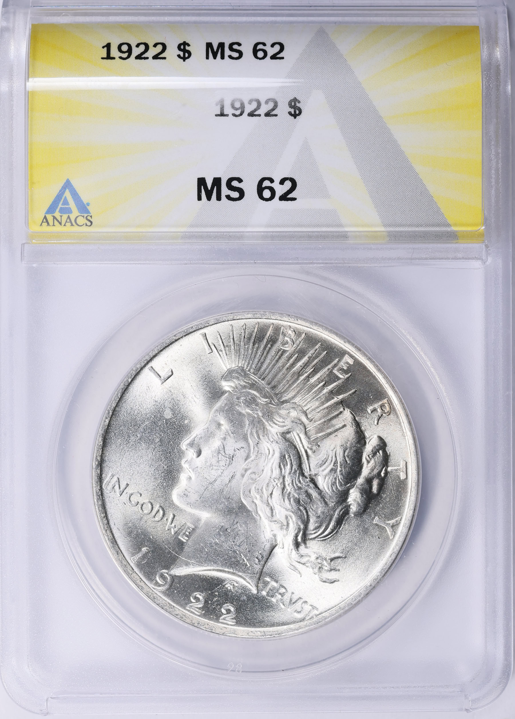 1922 Peace Silver Dollar ANACS MS-62 (Item 2062919