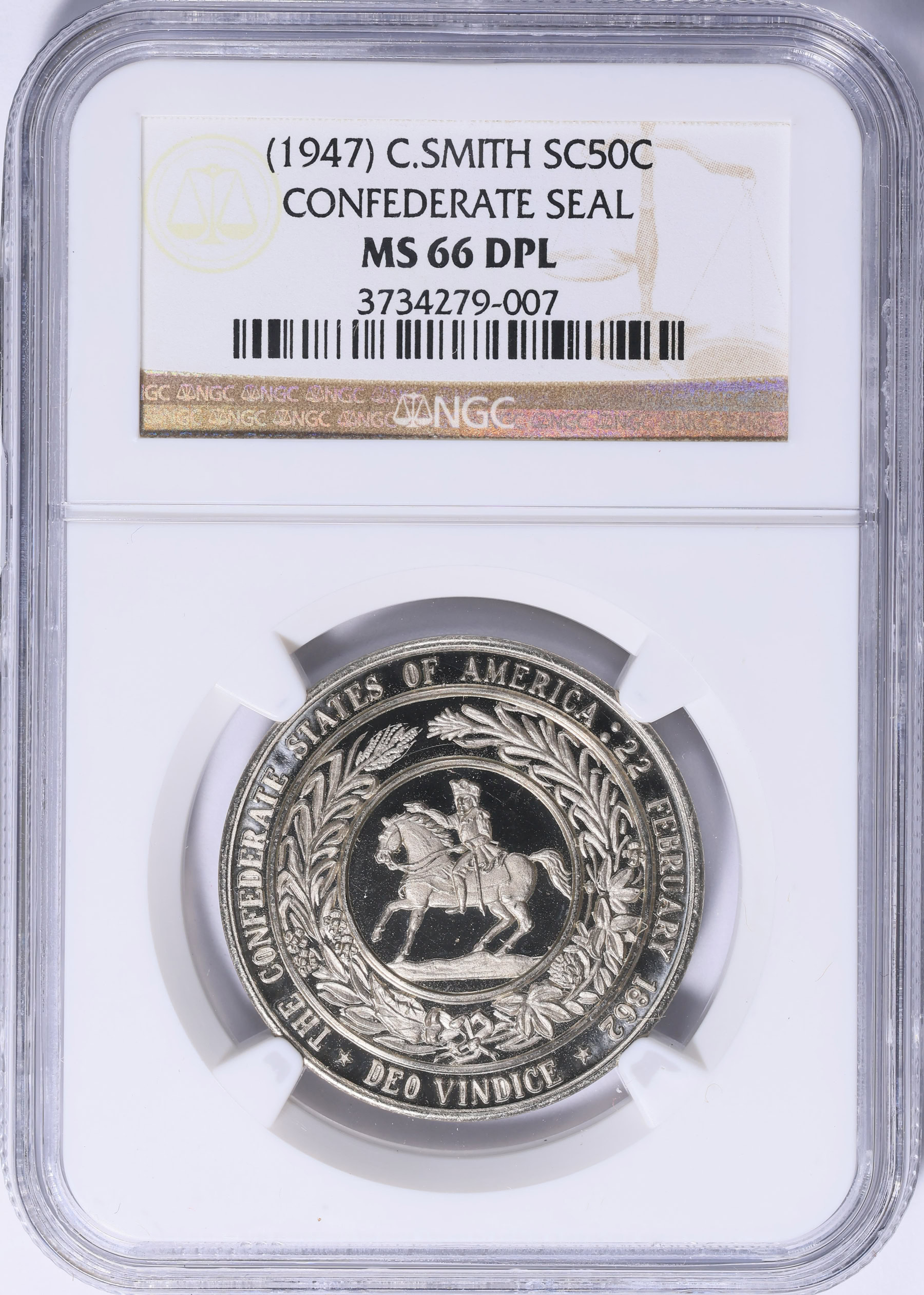 1947) Confederate States of America Seal So-Called 50 Cents NGC MS