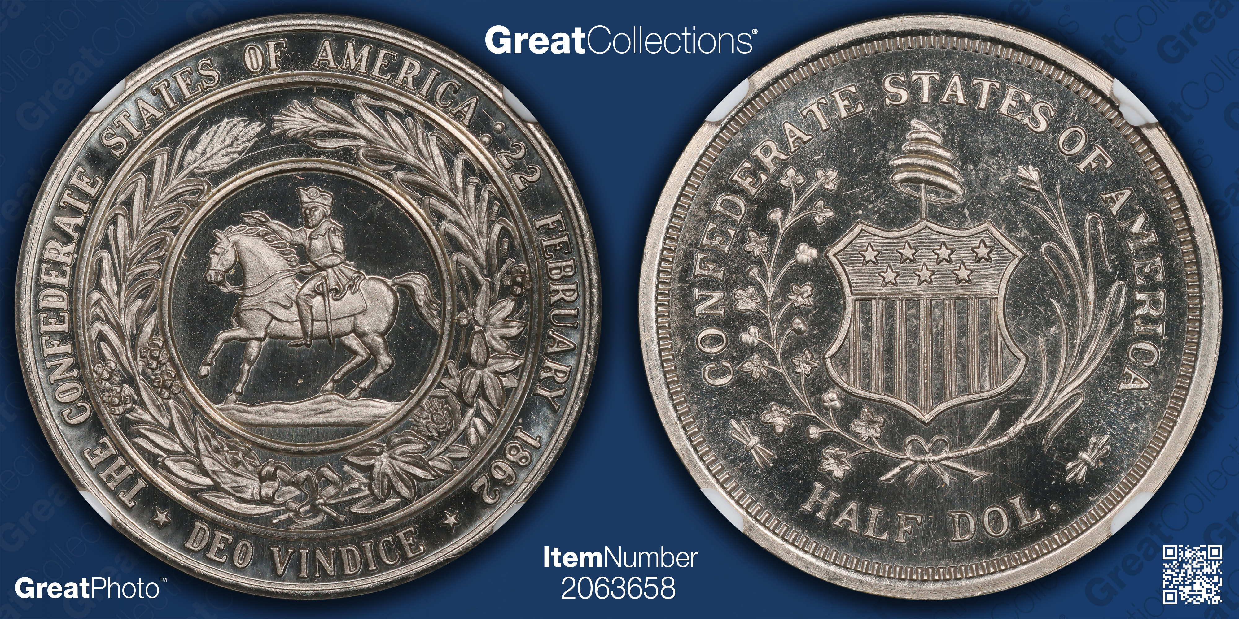 1947) Confederate States of America Seal So-Called 50 Cents NGC MS