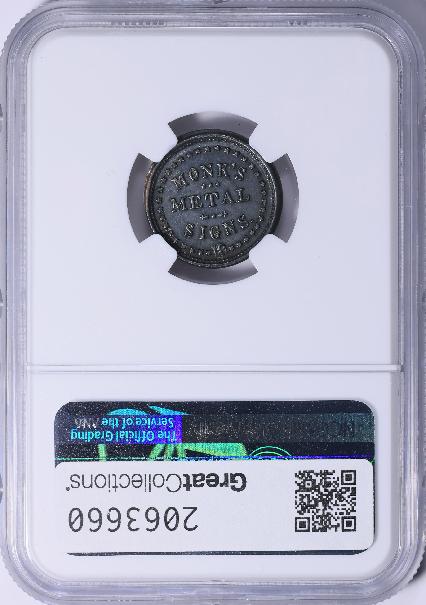 1863 New York City, New York Silver Washington - Monk's Metal