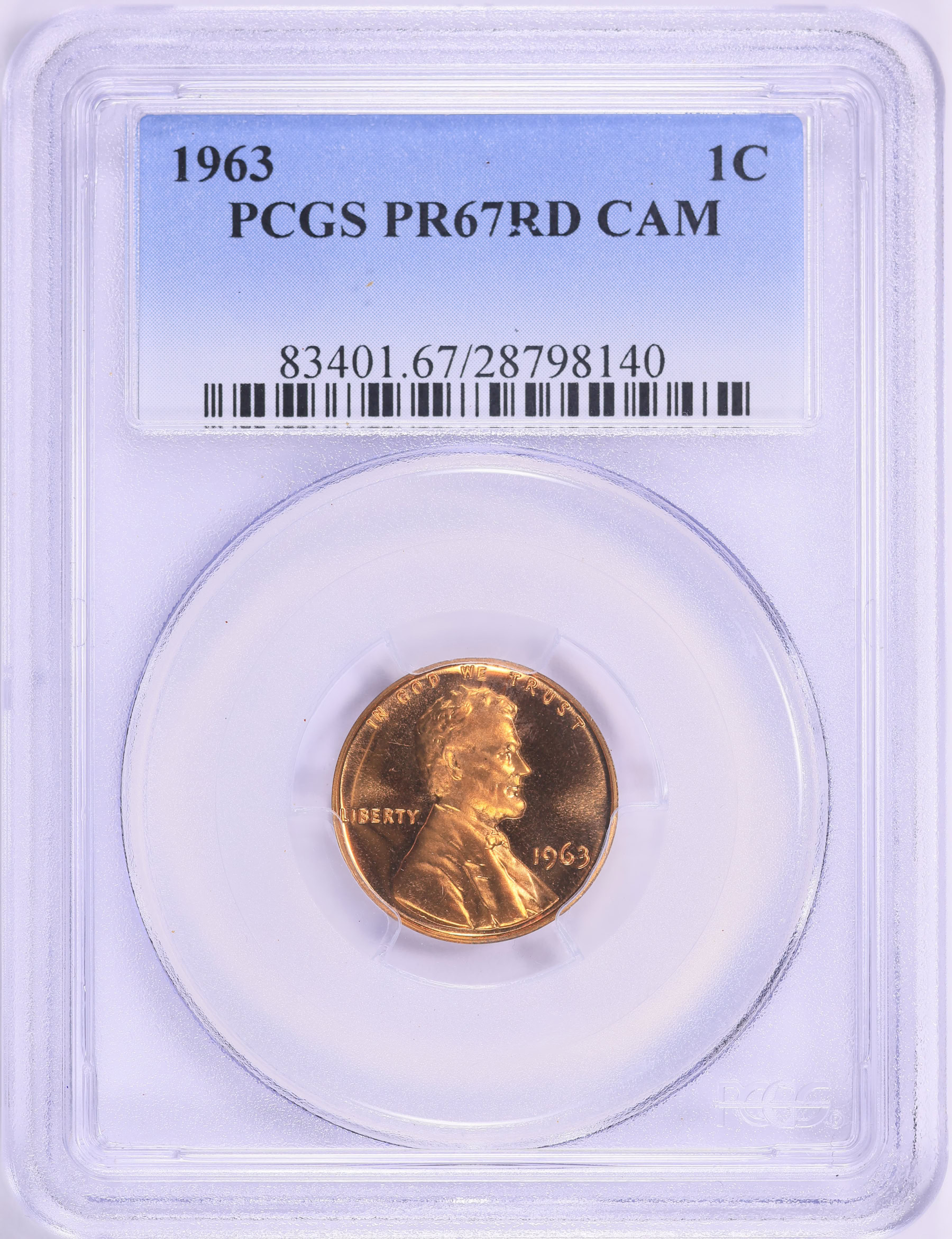 1963 Lincoln Cent PCGS Proof-67 RD CAMEO (Item 2064043 ...