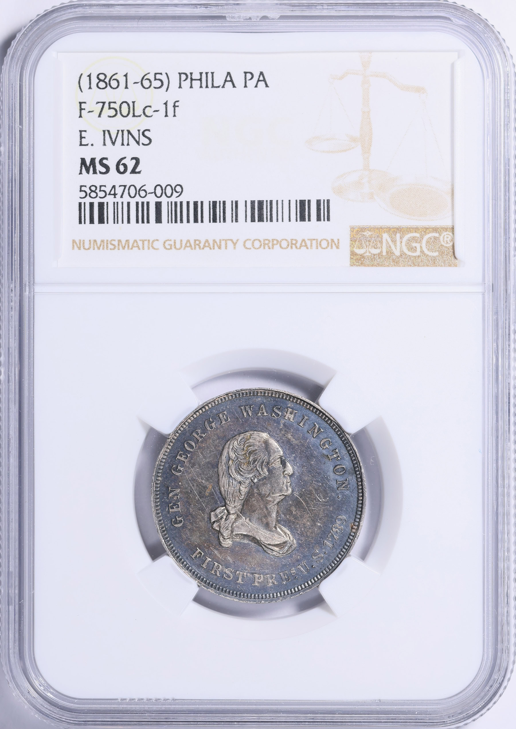 ND (1861-65) Philadelphia, Pennsylvania Silver Washington - E