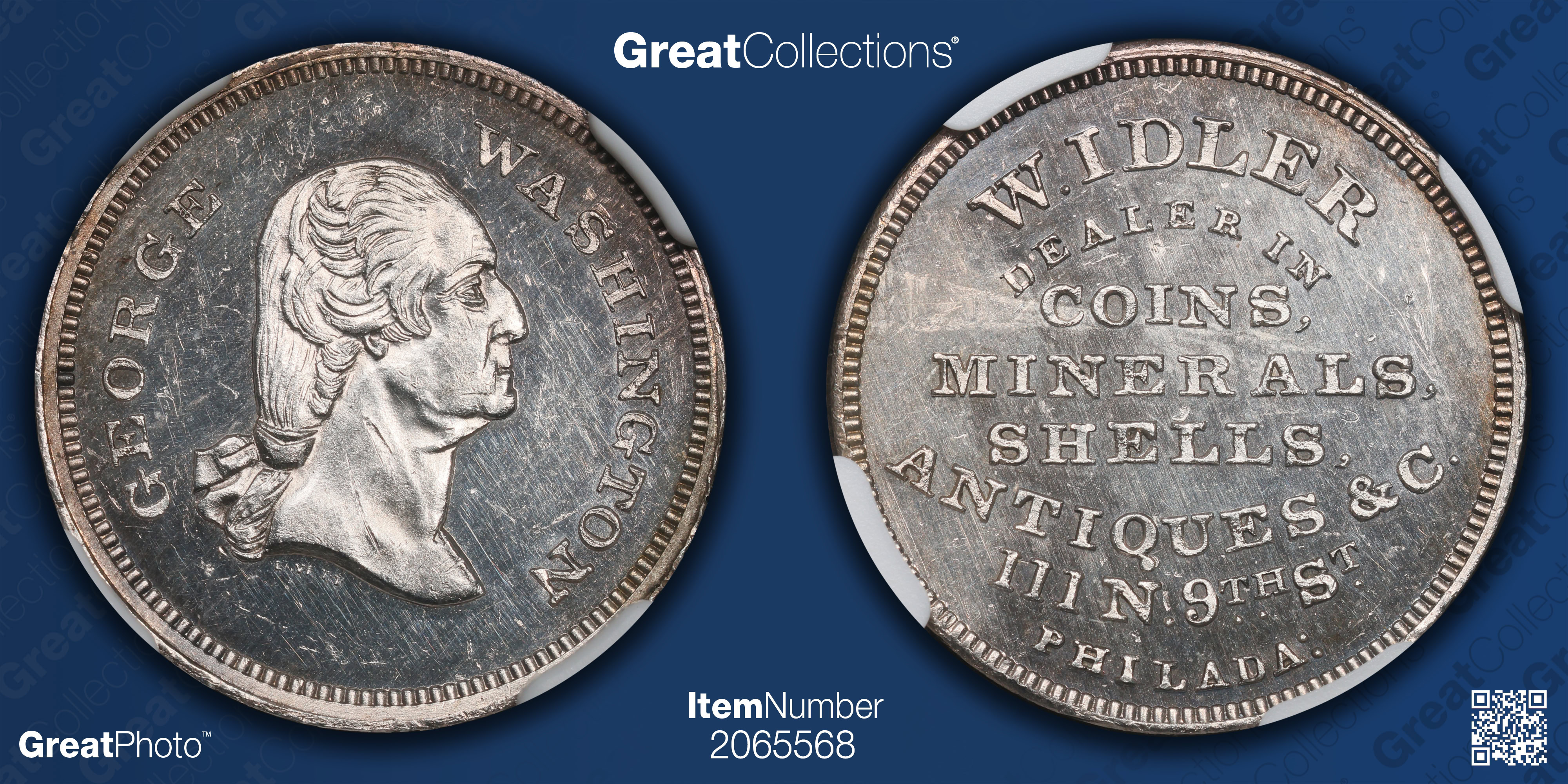 ND (1860) Philadelphia, Pennsylvania Silver Washington - W. Idler