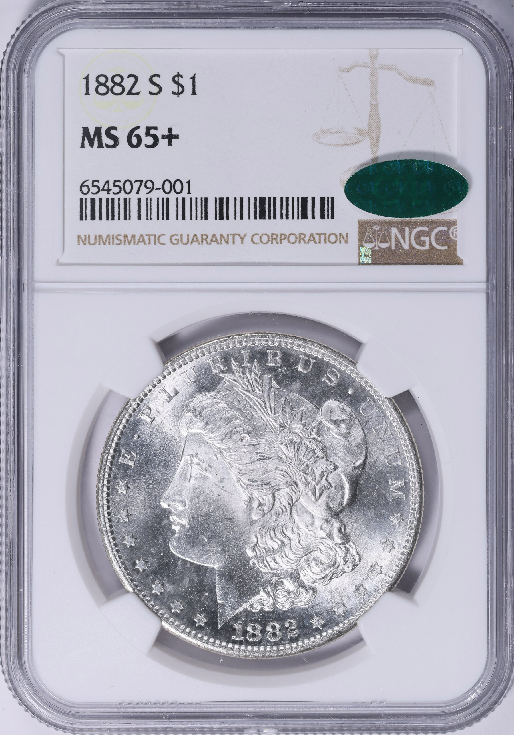 1882-S Morgan Silver Dollar NGC MS-65+ (CAC Green) (Item 2065677