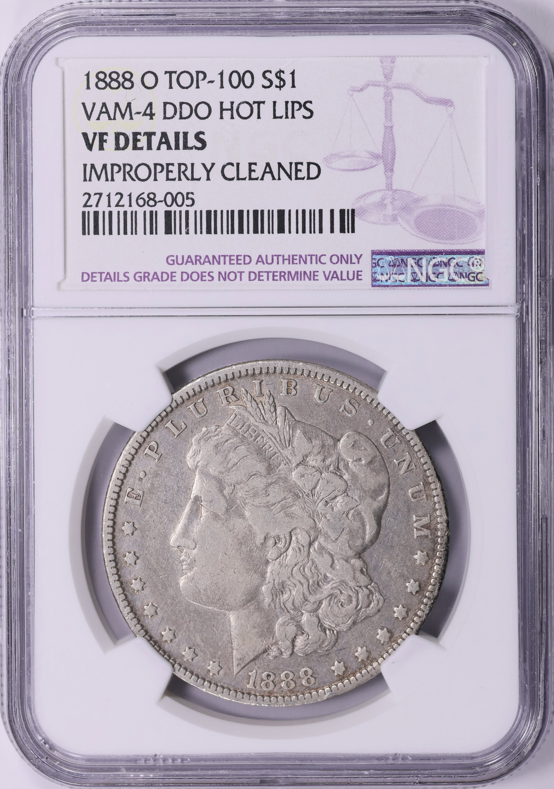 1888-O Morgan Silver Dollar DDO Hot Lips VAM-4 *Top 100* NGC VF