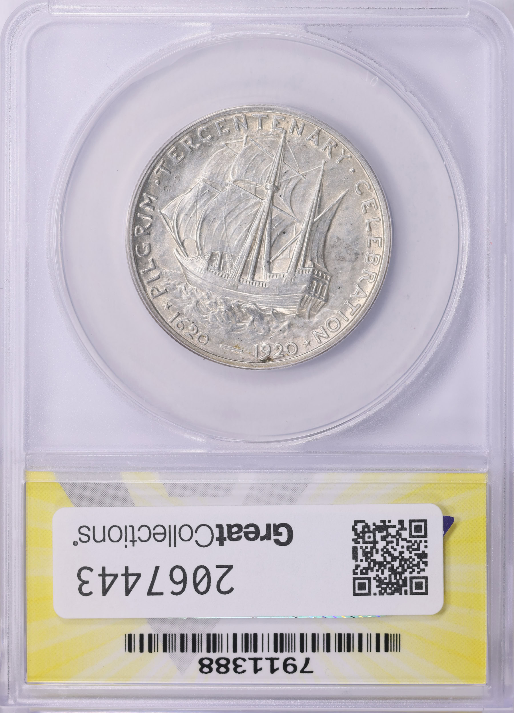 1920 Pilgrim Tercentenary Half Dollar ANACS AU-55 (Item 2067443