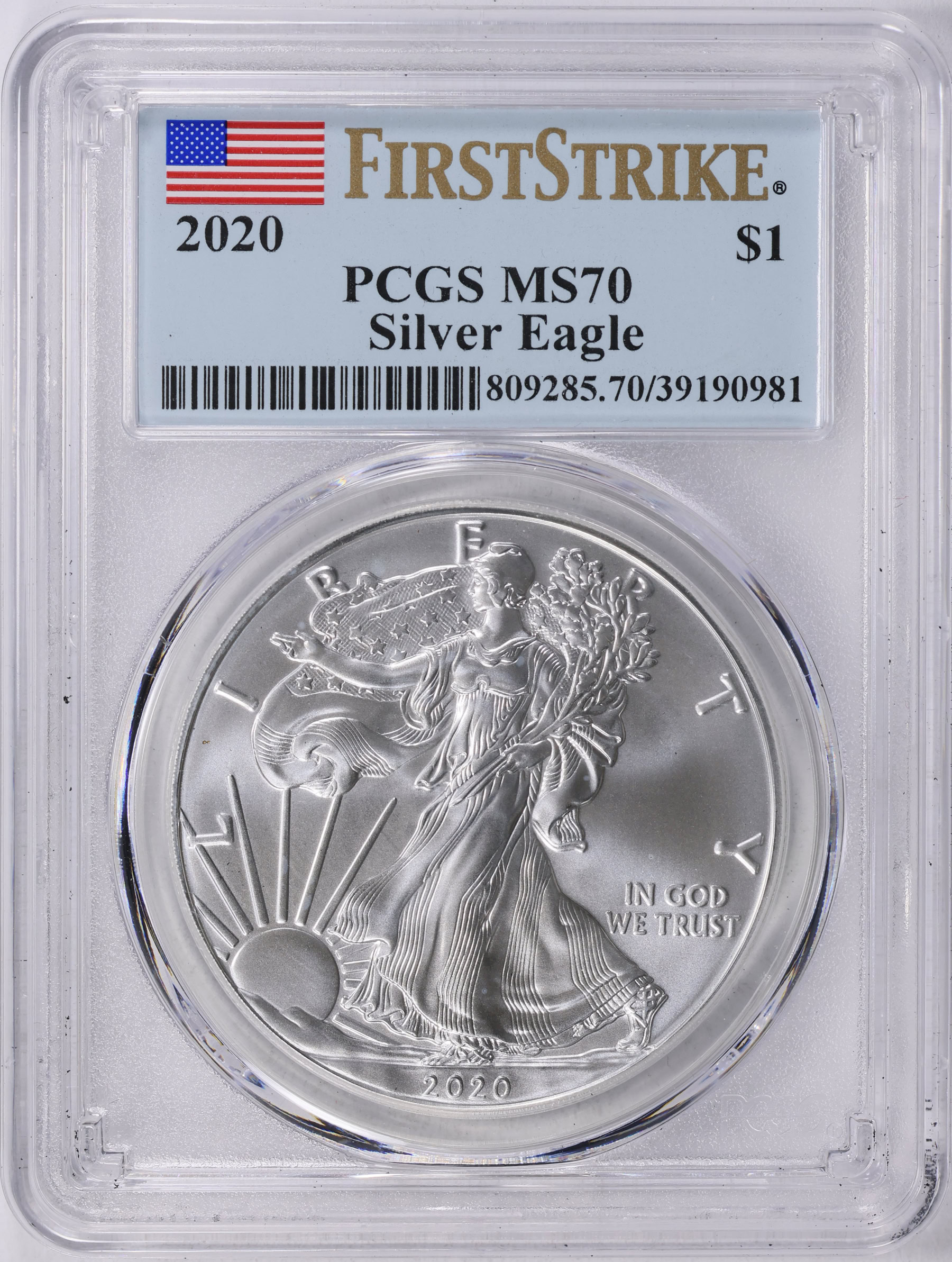 2020 $1 Silver Eagle First Strike PCGS MS-70 (Item 2068370