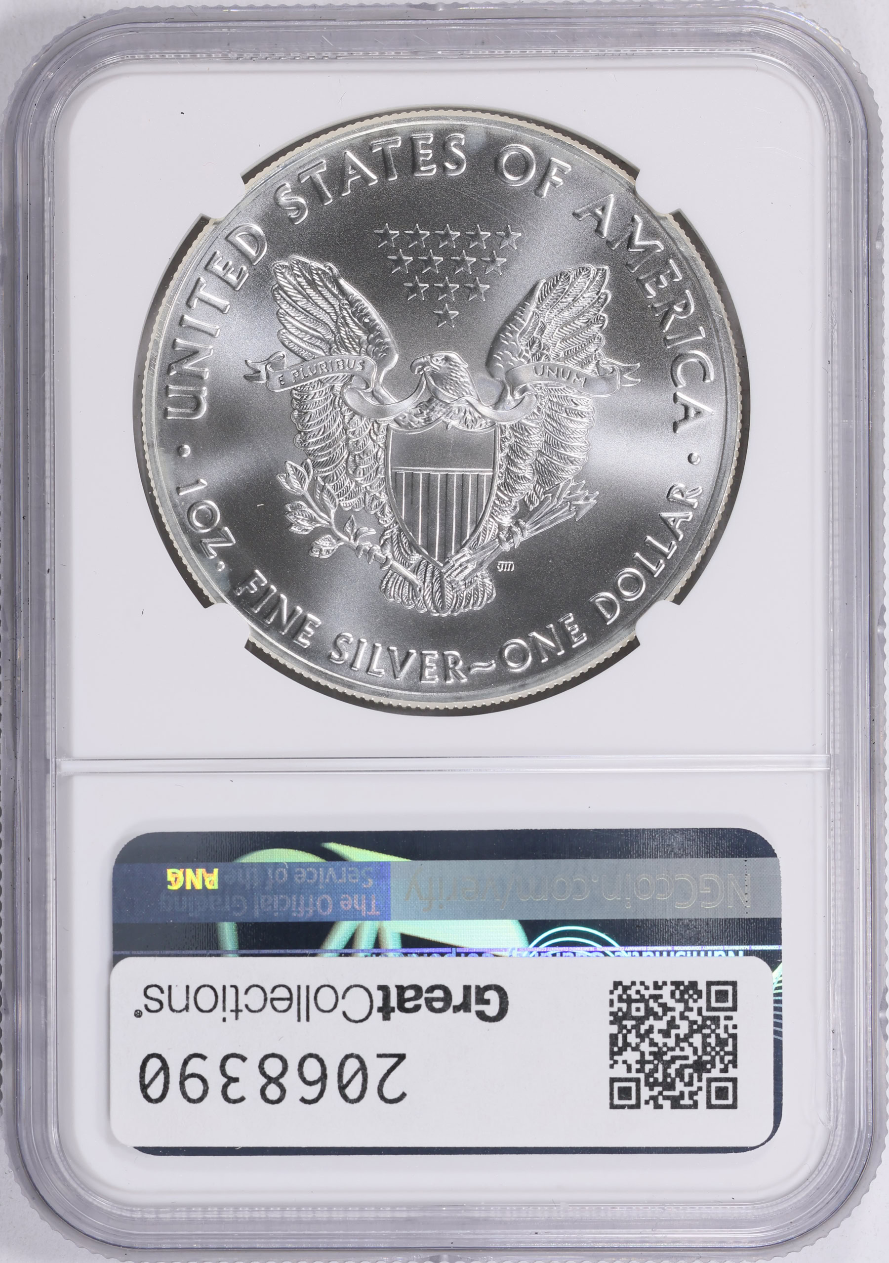 2020 $1 Silver Eagle NGC MS-69 (Item 2068390) | GreatCollections