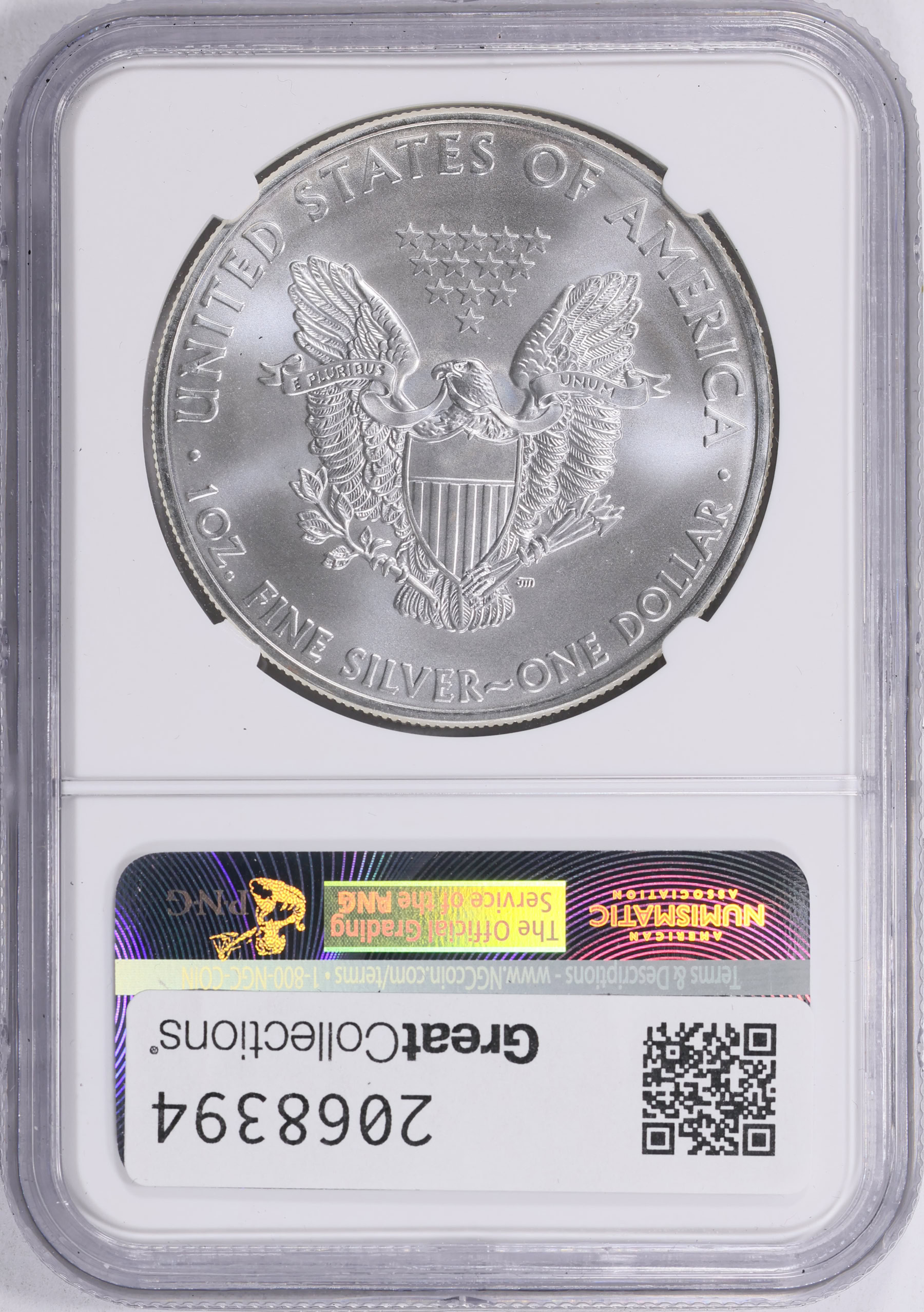 2011 $1 Silver Eagle NGC MS-69 (Item 2068394) | GreatCollections