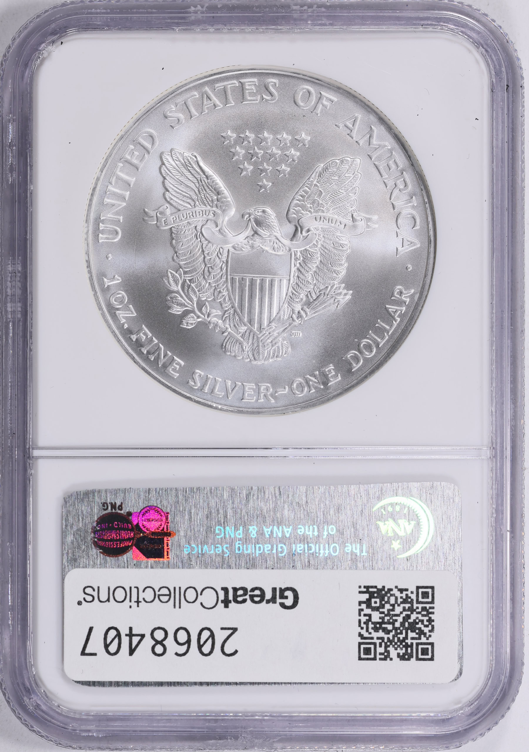 2005 $1 Silver Eagle NGC MS-69 (Item 2068407) | GreatCollections