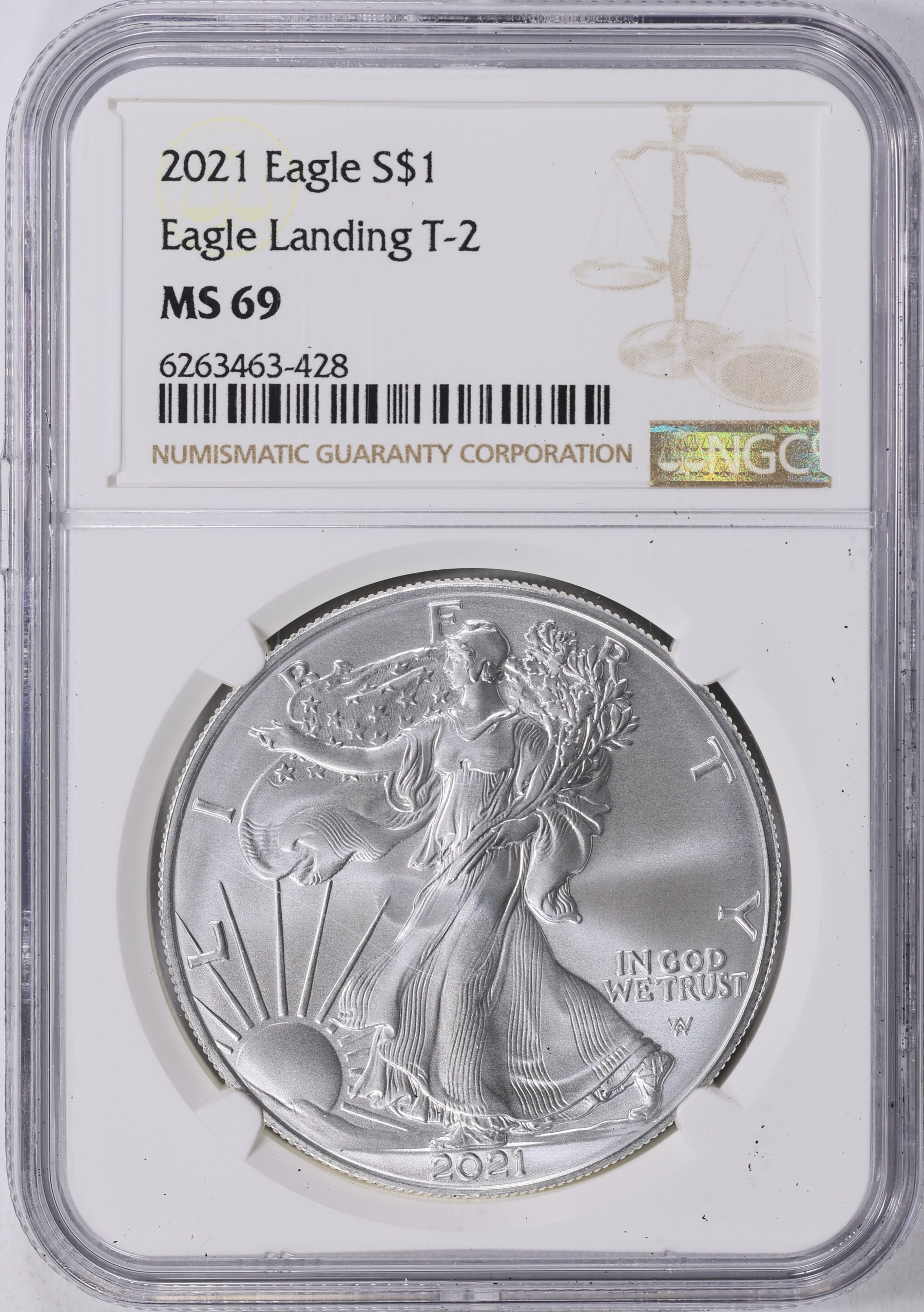 2021 $1 Silver Eagle Type 2 NGC MS-69 (Item 2068450