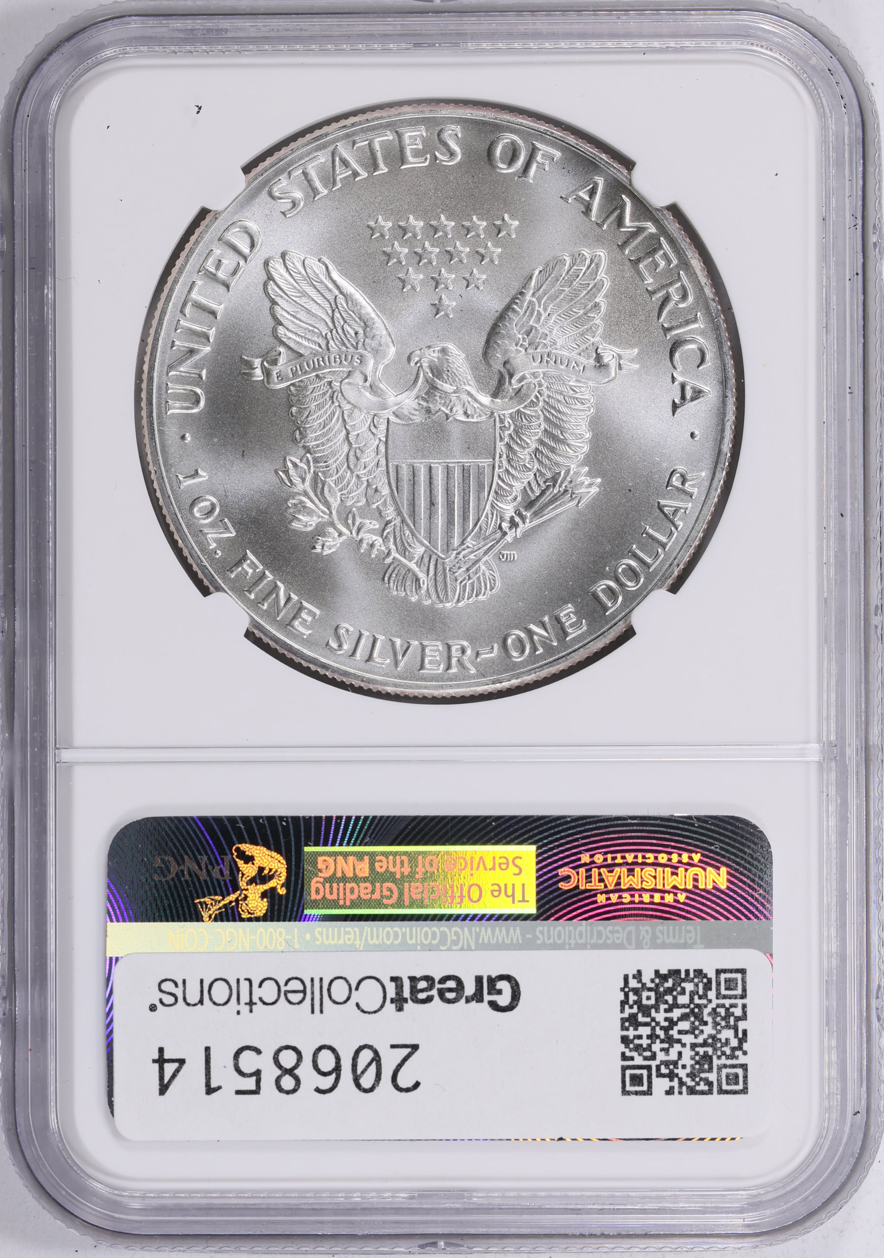 1992 $1 Silver Eagle NGC MS-69 (Item 2068514) | GreatCollections