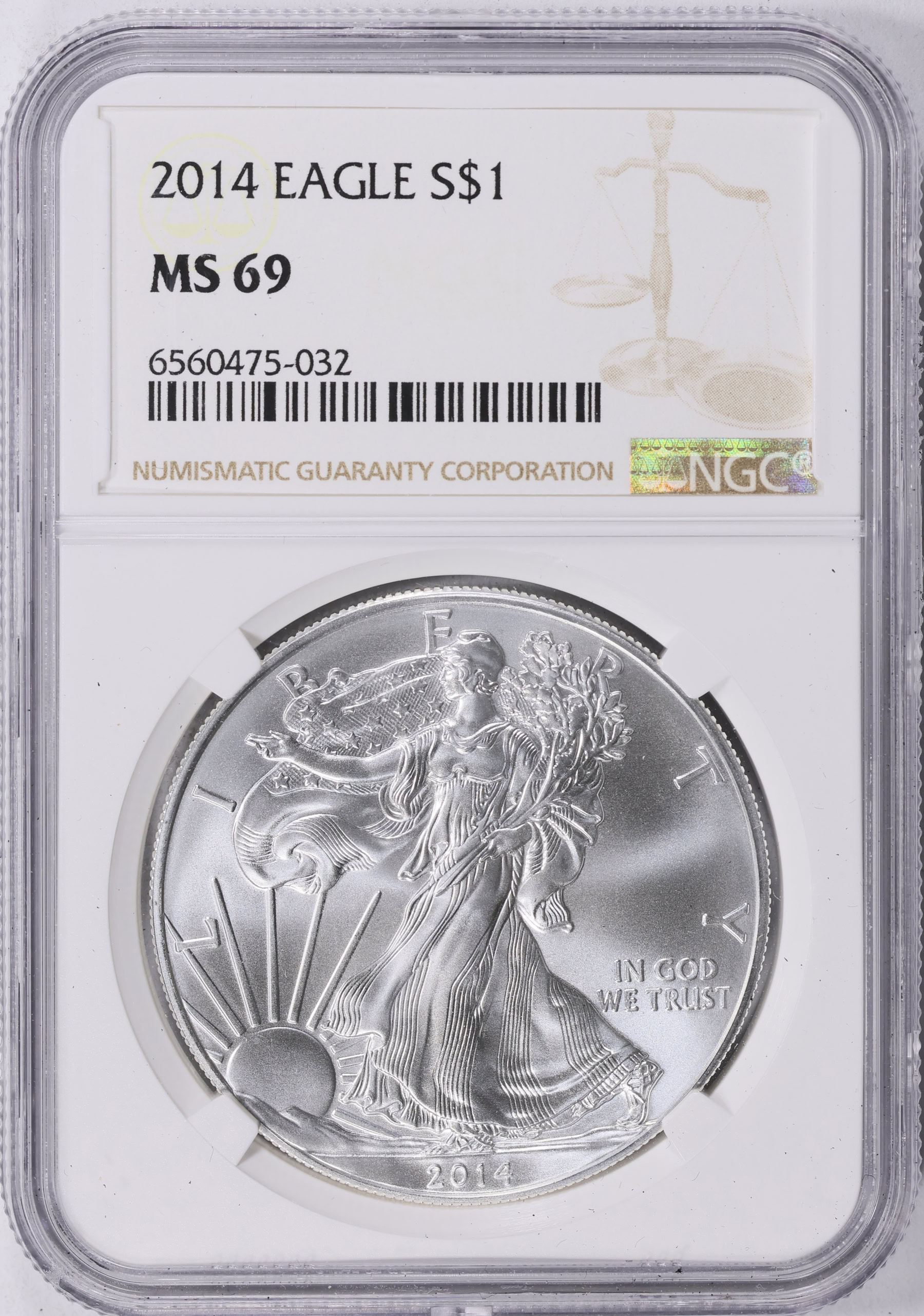 2014 $1 Silver Eagle NGC MS-69 (Item 2068520) | GreatCollections