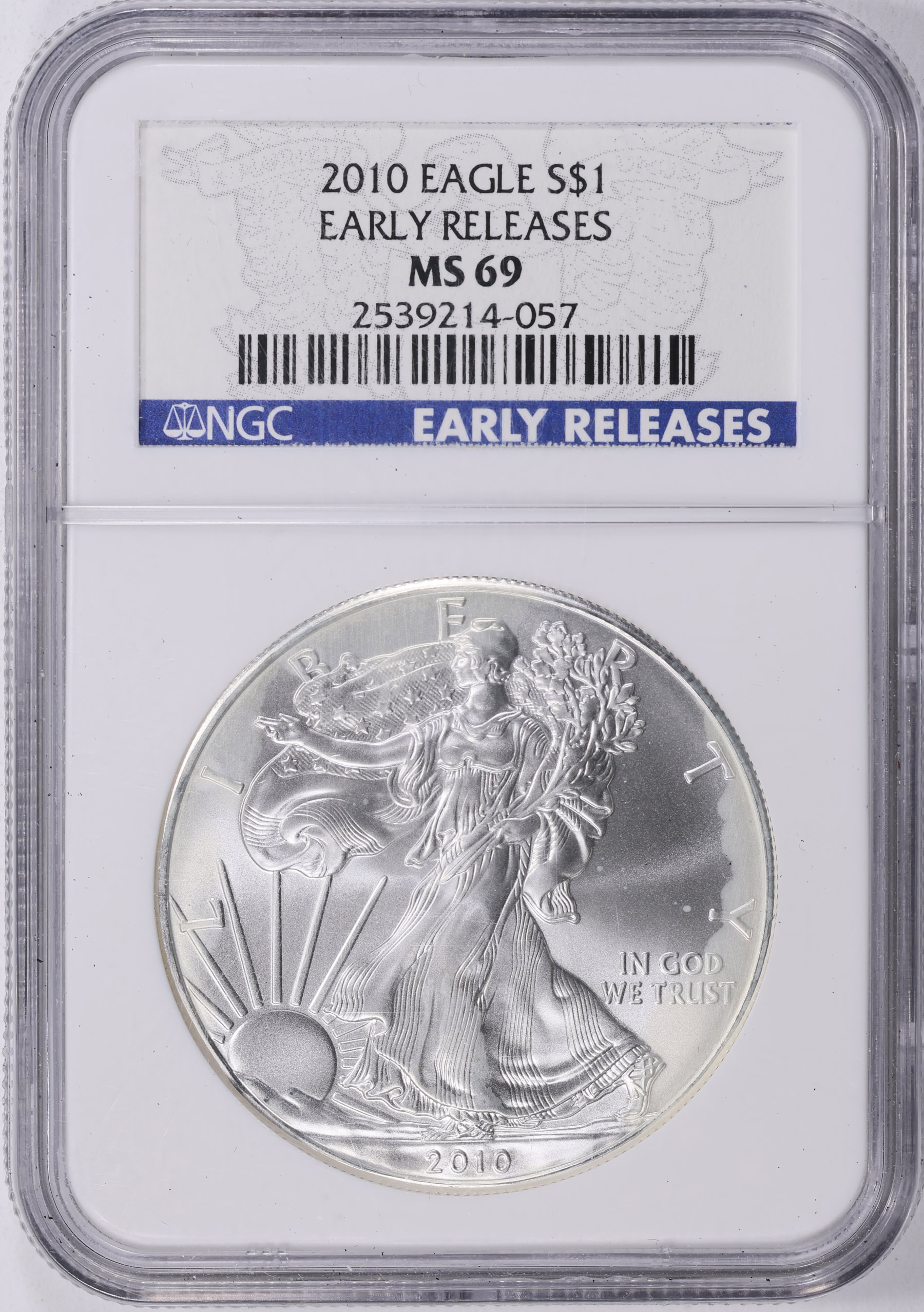 2010 $1 Silver Eagle Early Releases NGC MS-69 (Item 2068591