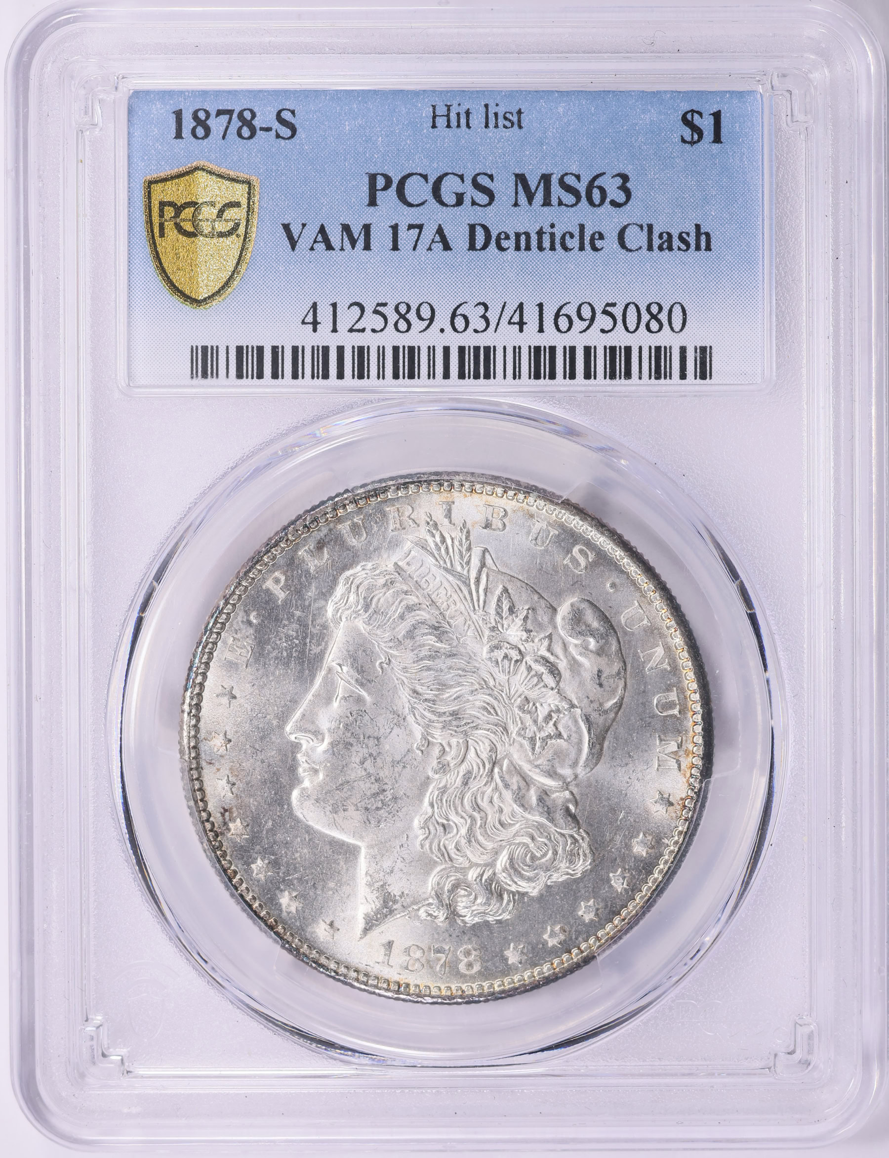 1878-S Morgan Silver Dollar Denticle Clash VAM-17A *Hit List 40