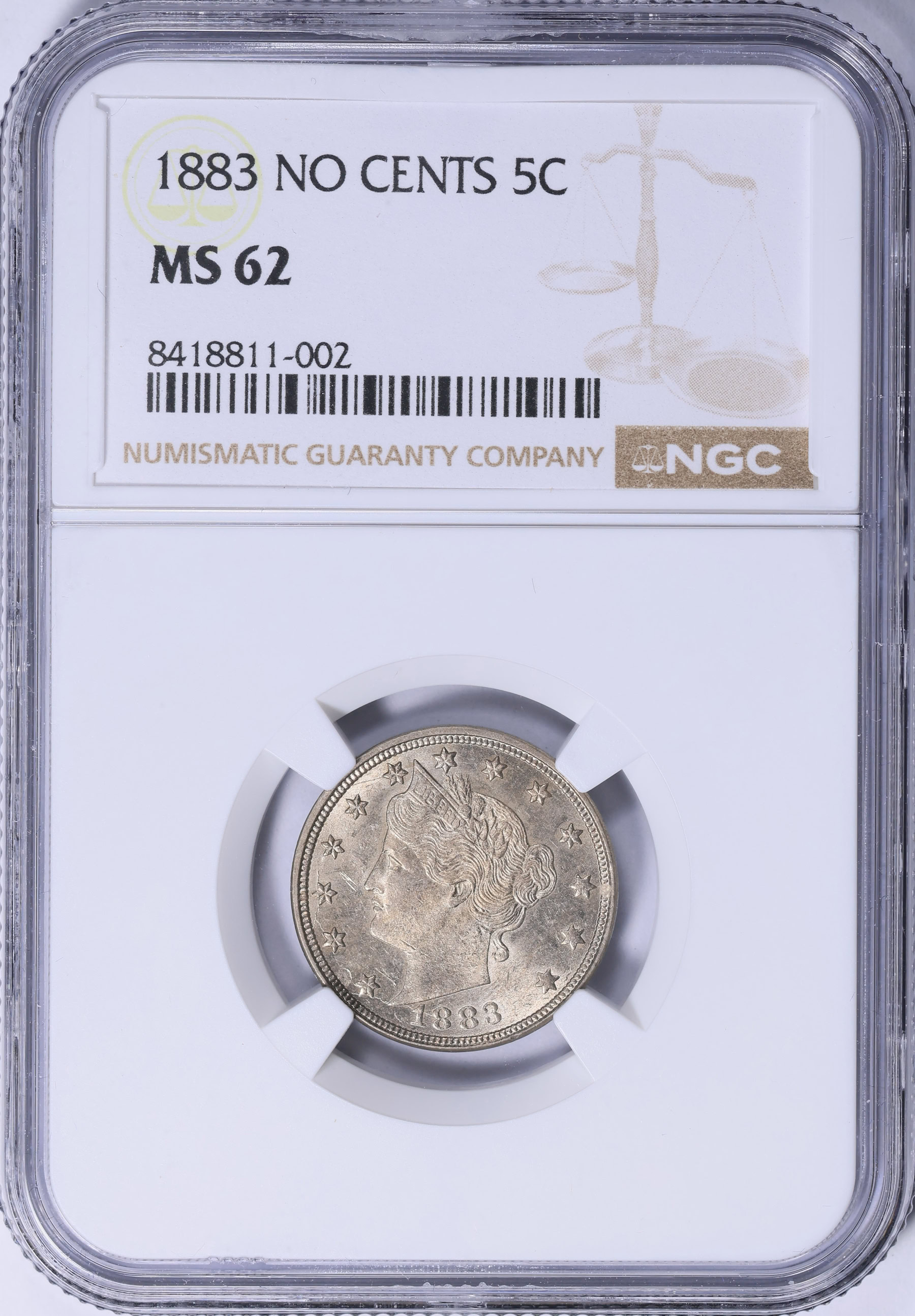 1883 Liberty Nickel No CENTS NGC MS-62 (Item 2068963