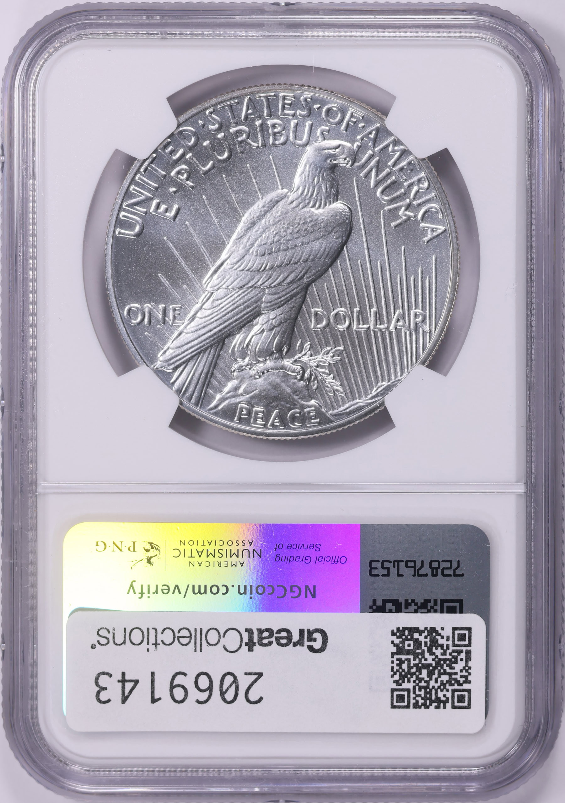 2021 Peace Silver Dollar 100th Anniversary NGC MS-70 (Item 2069143