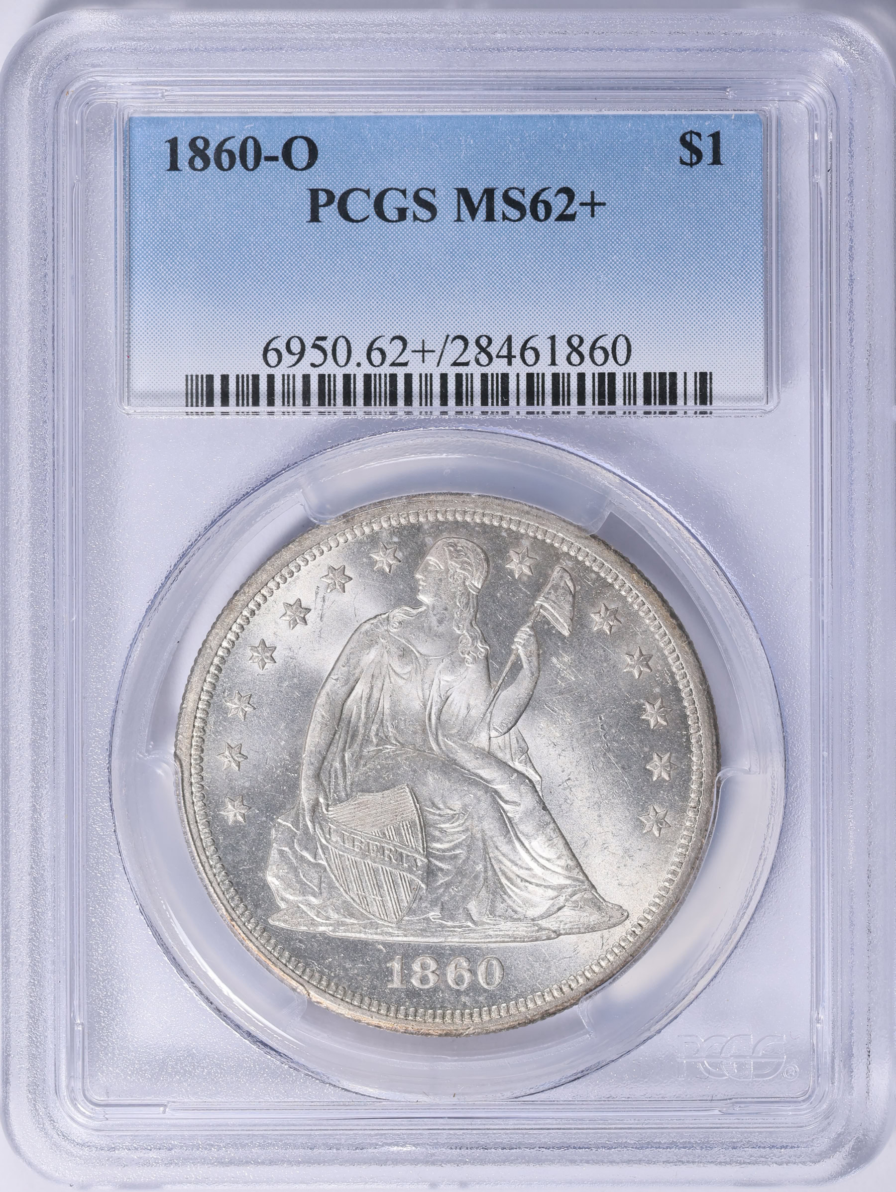 1860-O Seated Liberty Silver Dollar PCGS MS-62+ (Item 2069233