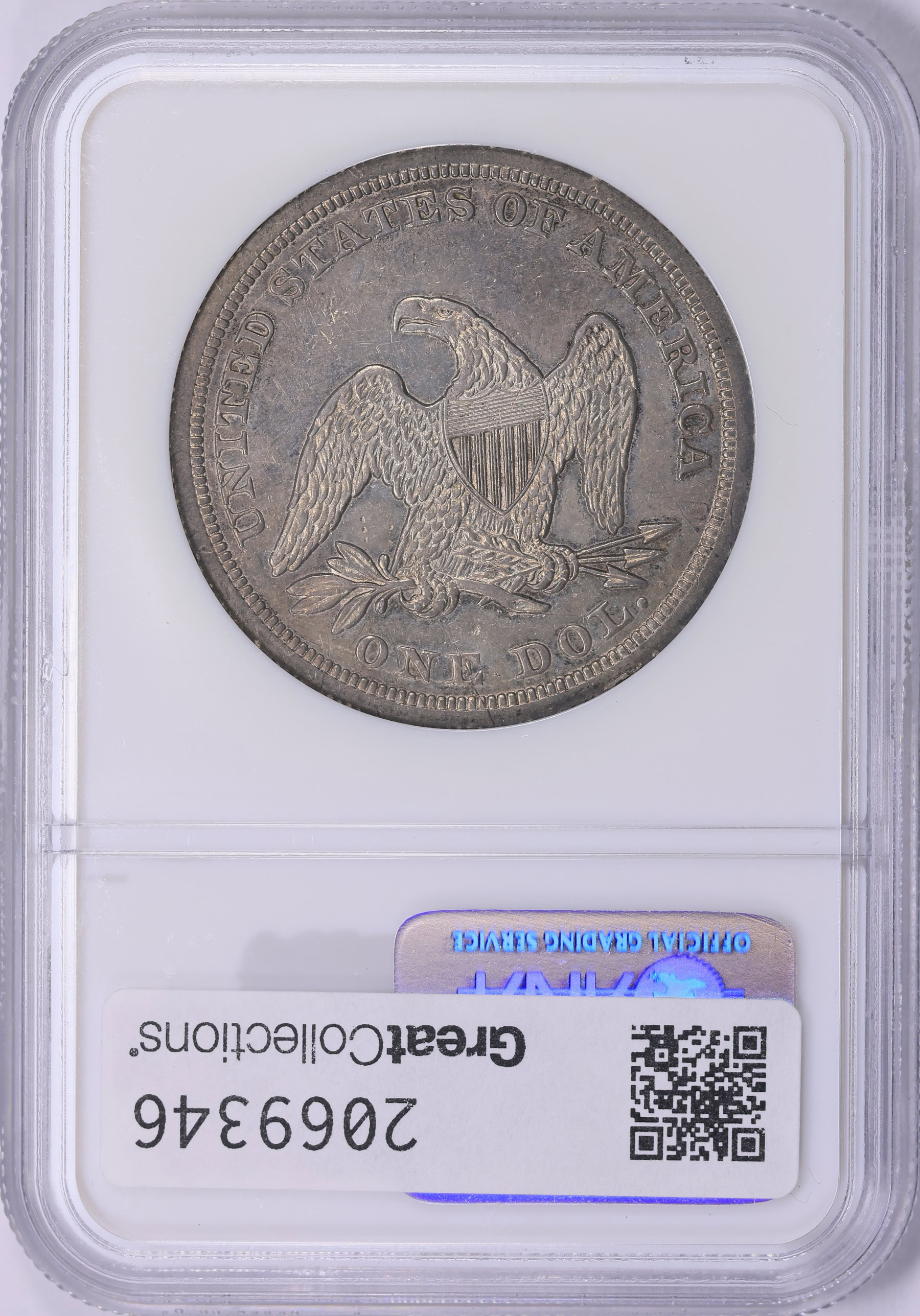 1847 Seated Liberty Silver Dollar NGC AU-55 (Item 2069346