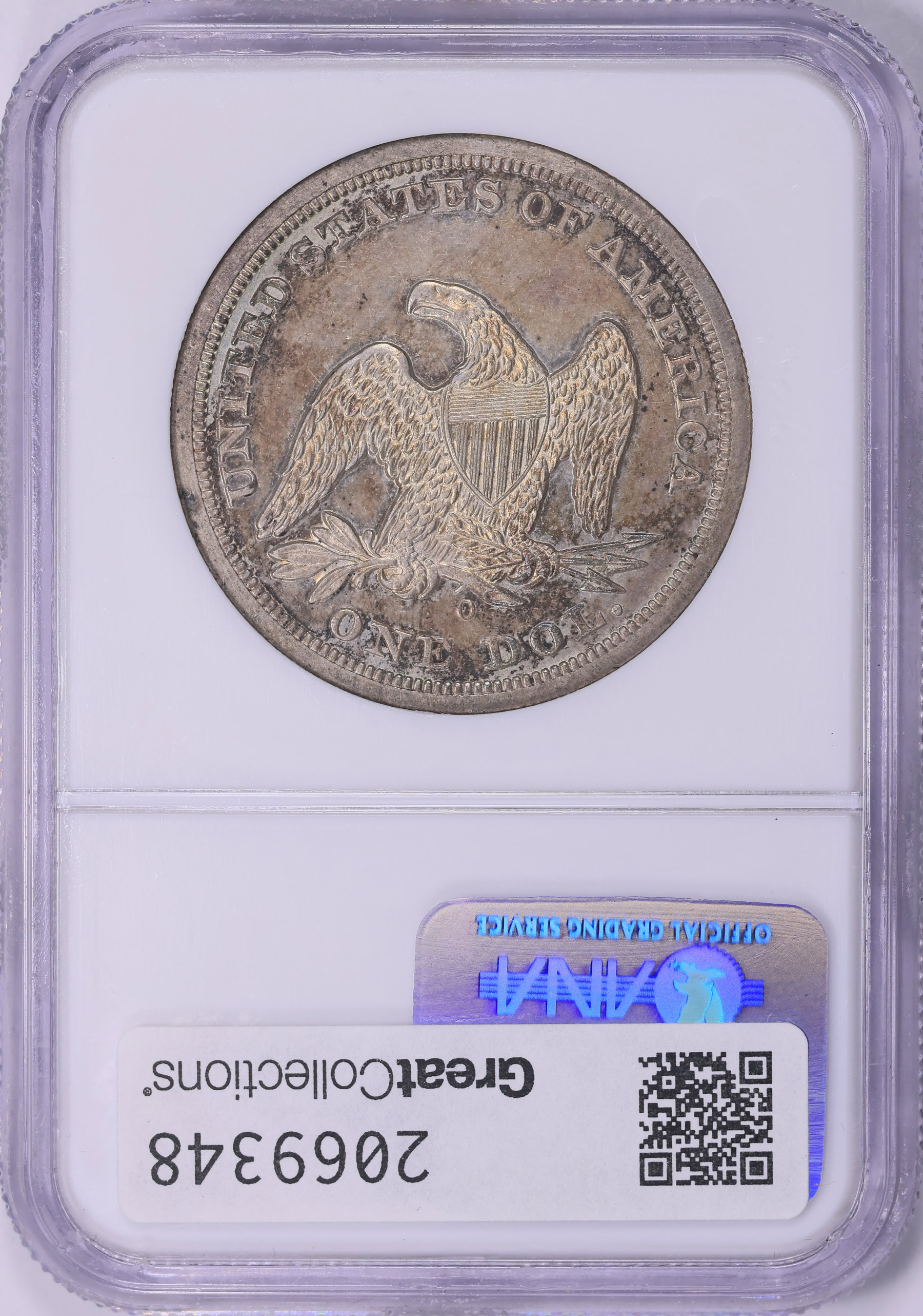 1846-O Seated Liberty Silver Dollar NGC AU-53 (Toned) (Item